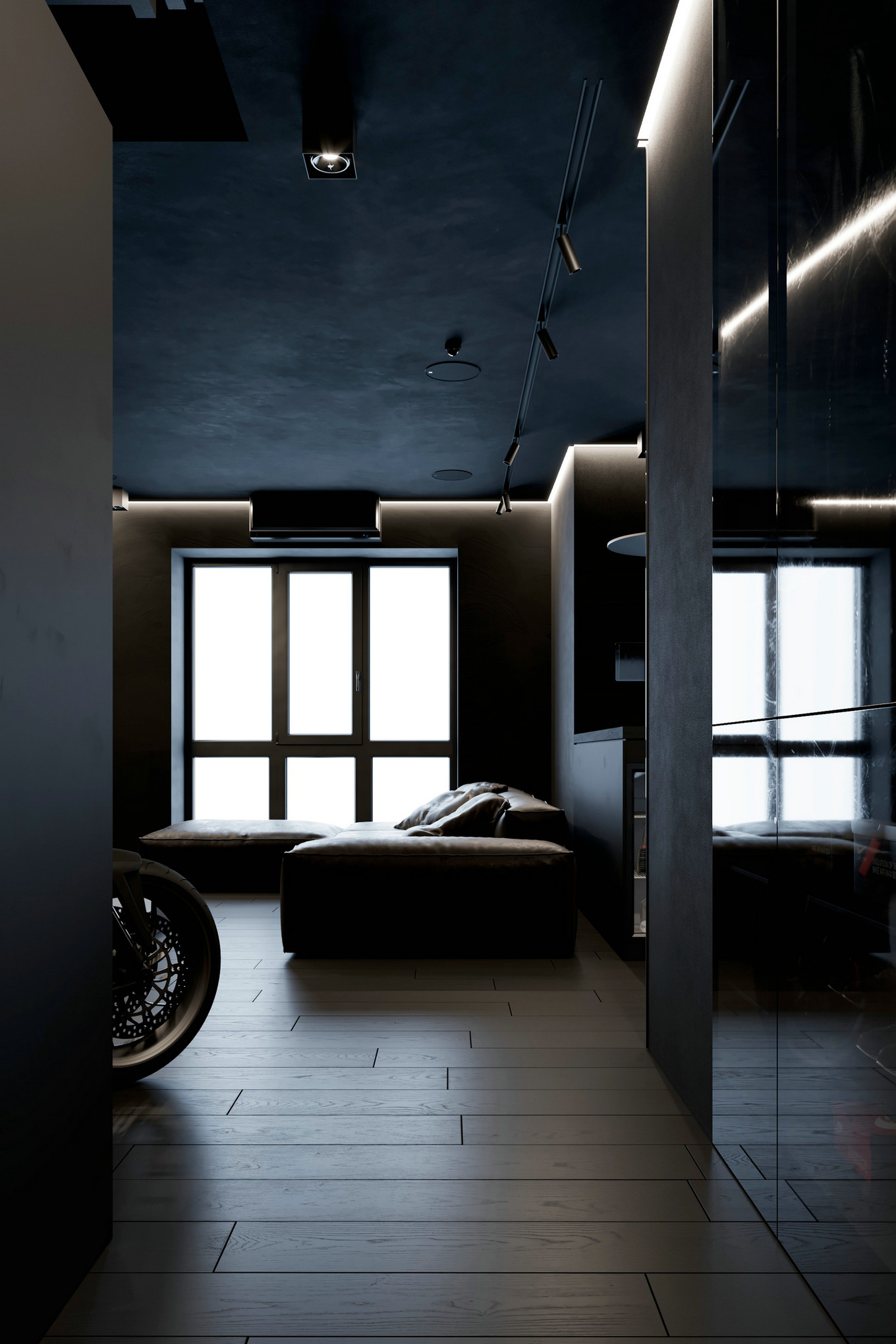 高级黑+工业风,帅气而个性的生活居所-26