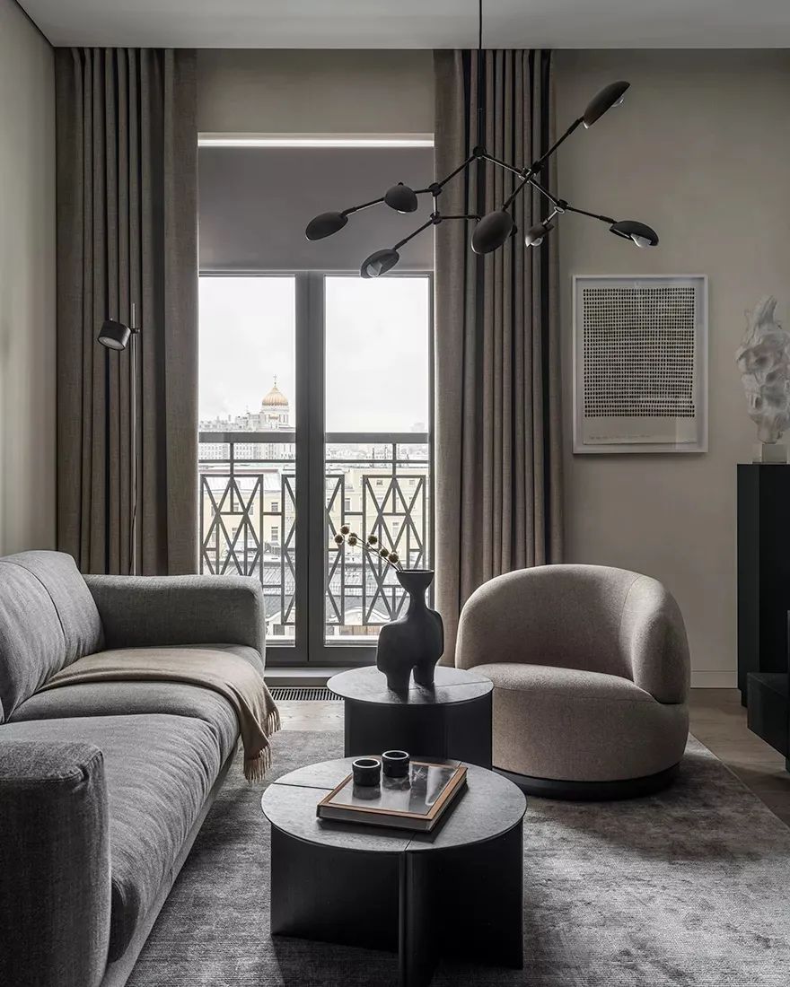 65㎡深色公寓设计丨Svetlana Herzen-5