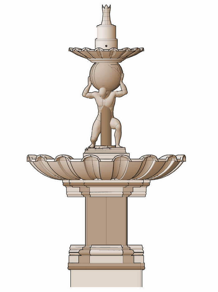 Scultura Atlante tuttotondo in marmo Bianco Carrara | Arte2000-20