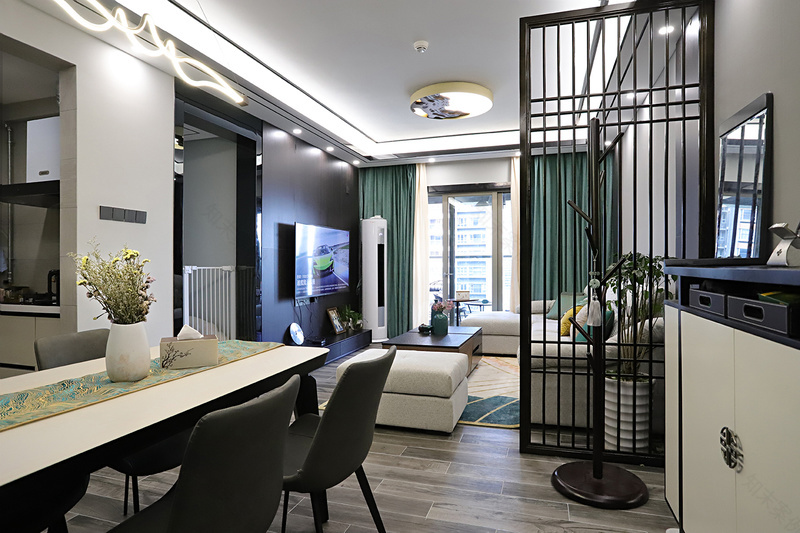 深圳东岭100㎡中式混搭绿意空间-10