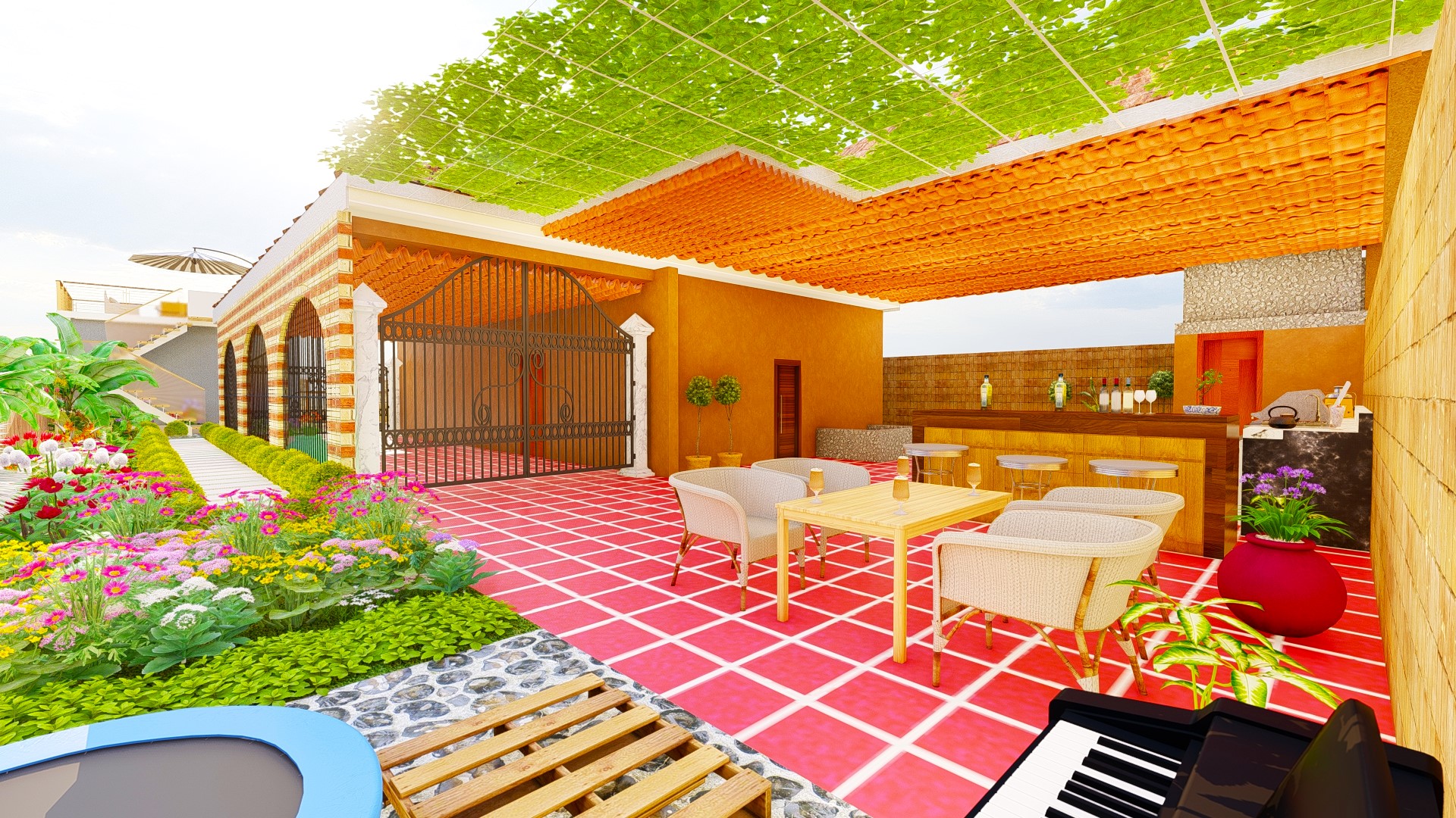 Renovation of old home with landscape & modern feature-9