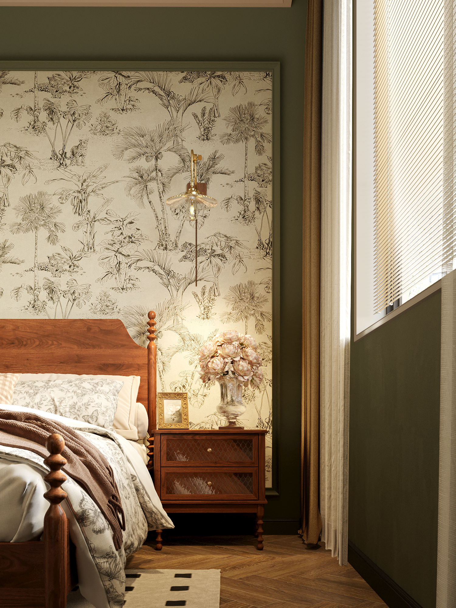 奶油中古风别墅效果图方案-8