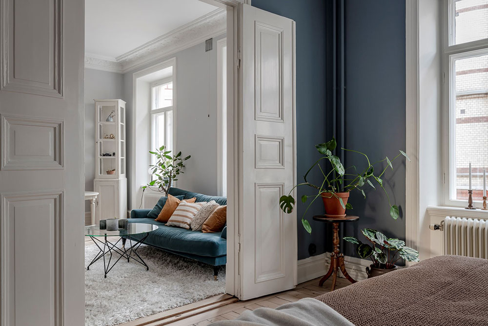 蓝色与白色的典雅公寓 | 哥德堡的瑞典设计之美-11