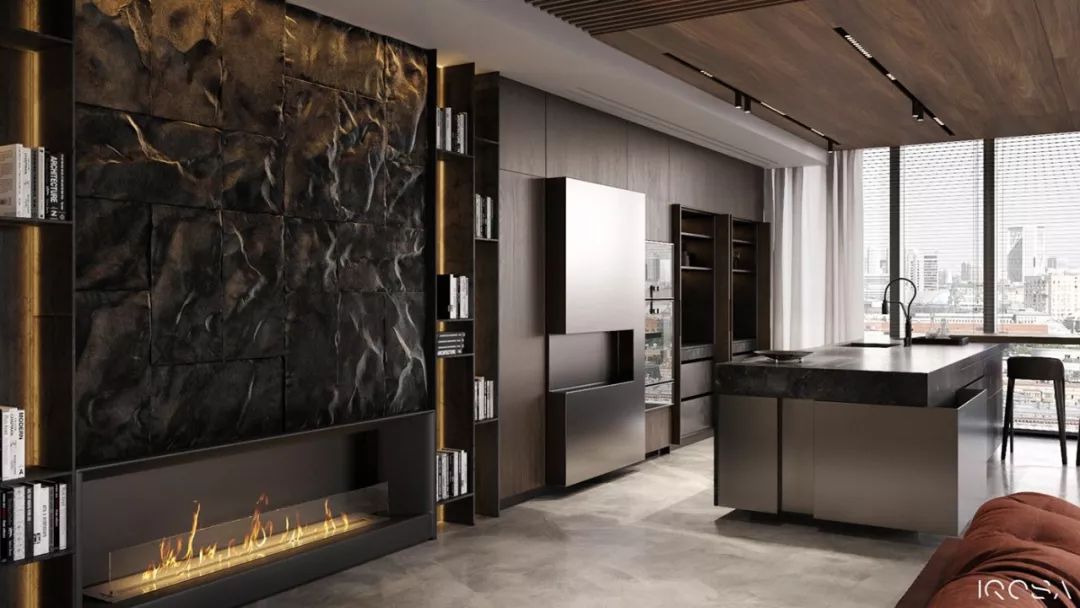 乌克兰 IQOSA 工作室打造野性公寓,粗犷与精致的完美融合-30