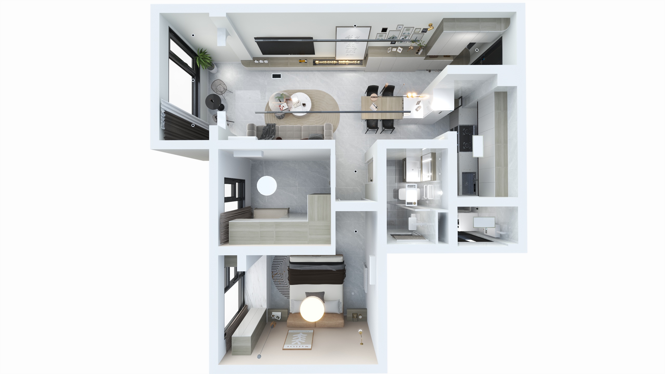 四川成都新津五峰安置房（71平方现代简约两居室）-0