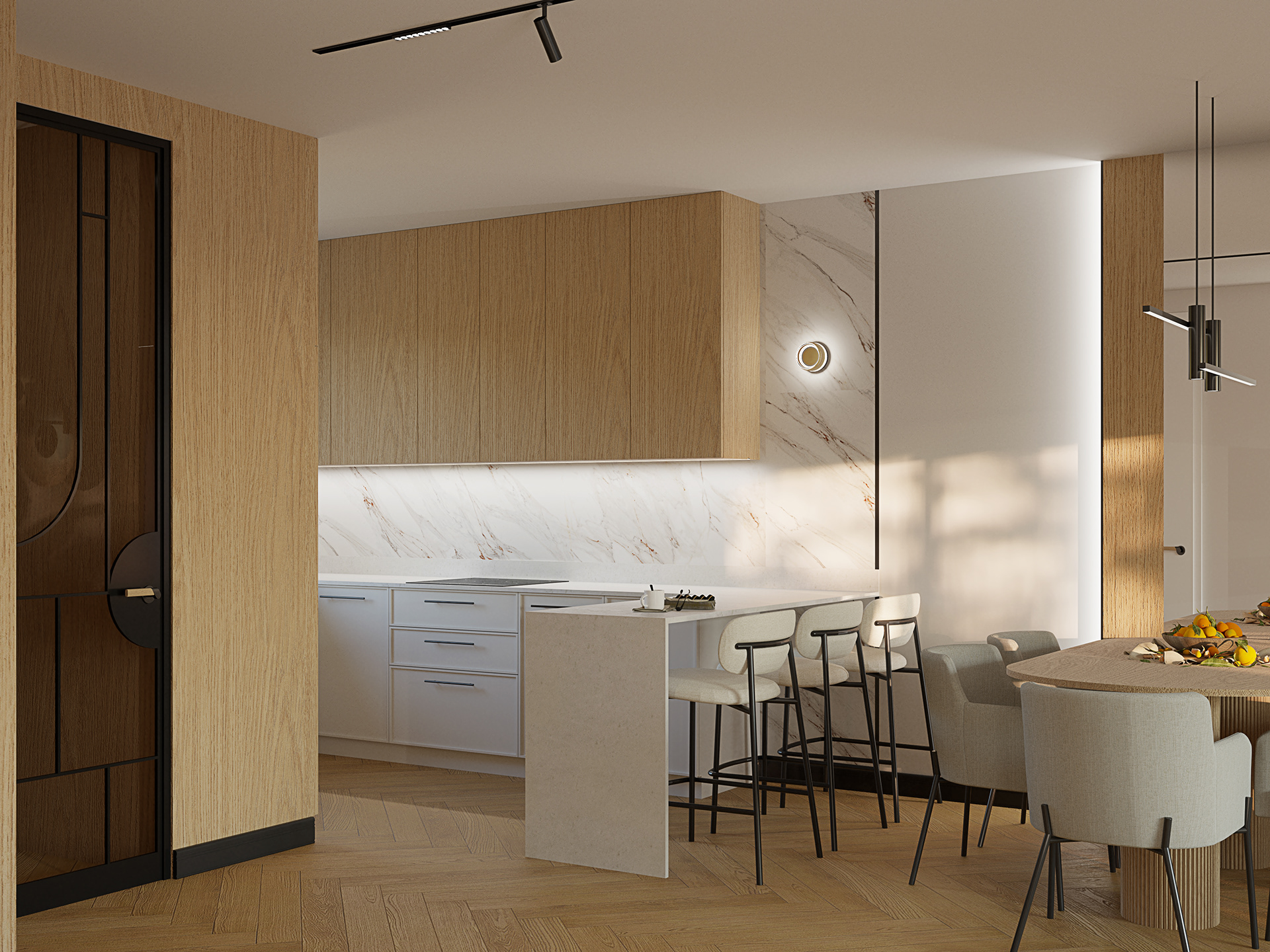 Modern, warm oasis.-5