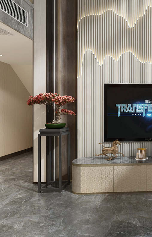 新中式家居空间,红墙碧水演绎亦古宜今的美学魅力-57