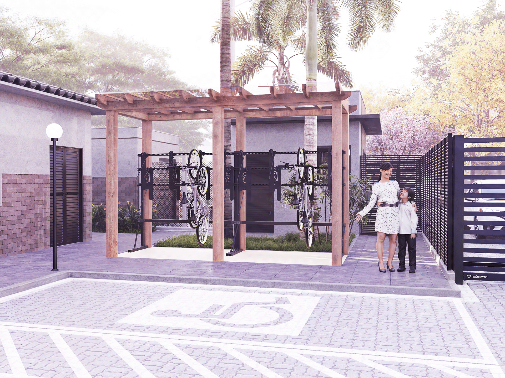 Visualização Arquitetônica: Fachada e Área de Lazer-7