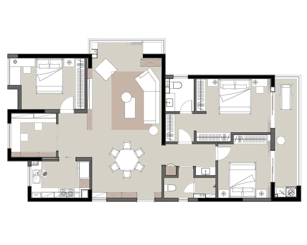 一江璟城 137m²现代简约住宅丨武汉咫尺设计-7