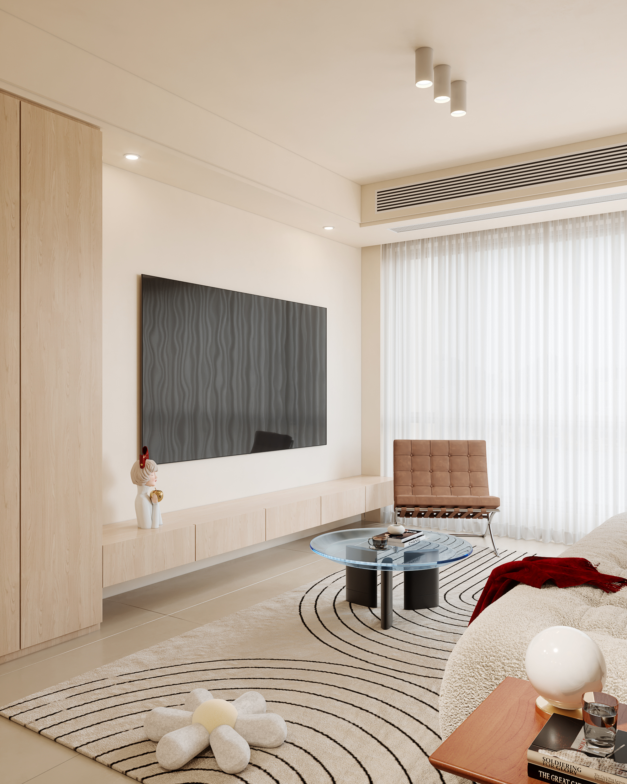 鸿烨表现|愿感受世间温柔 现代奶油风客餐厅-6