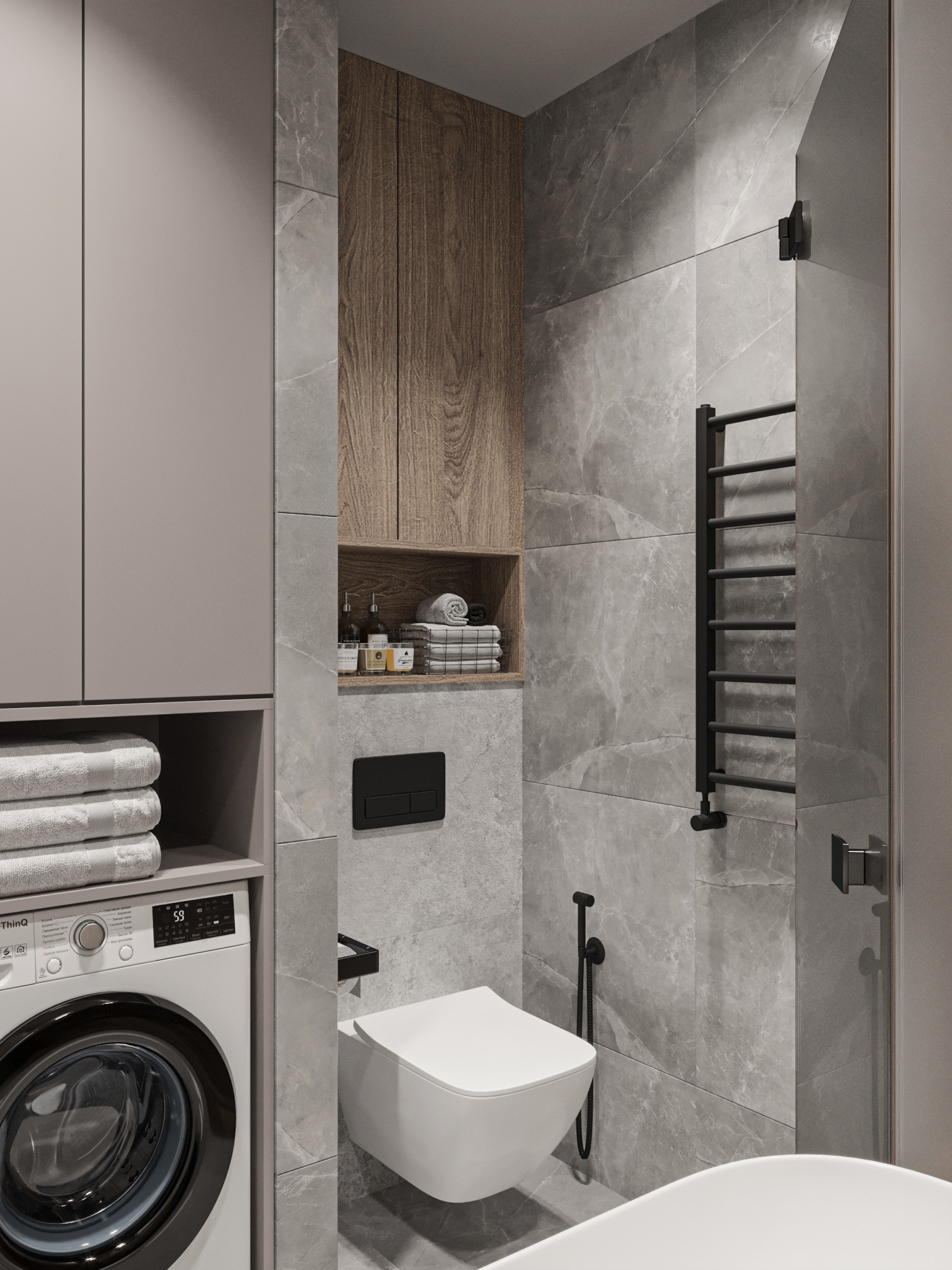 ЖК "МинскМир" 小区 4 平方米卫生间设计项目丨白俄罗斯明斯克丨LILO STUDIO-12