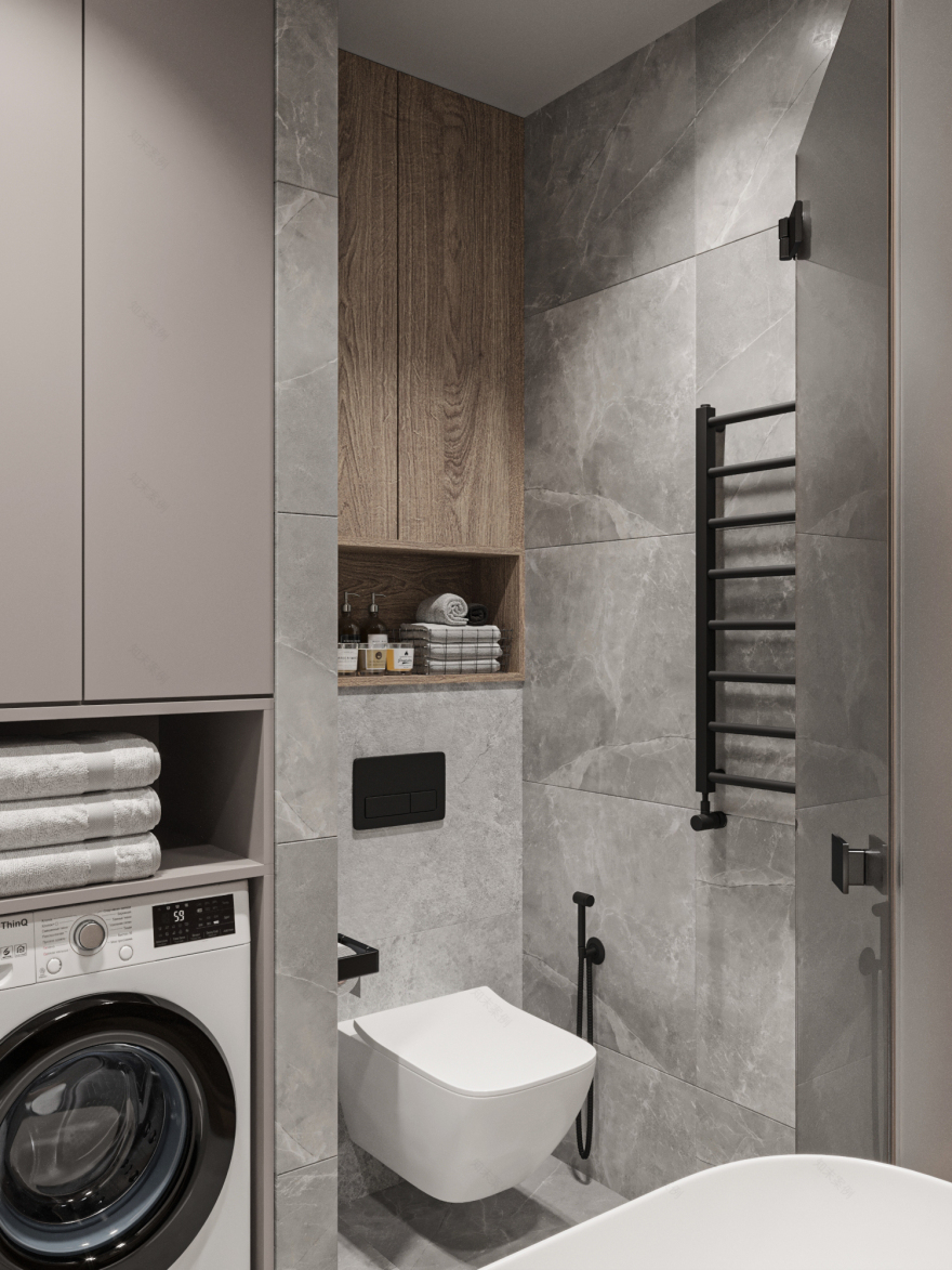 ЖК "МинскМир" 小区 4 平方米卫生间设计项目丨白俄罗斯明斯克丨LILO STUDIO-12