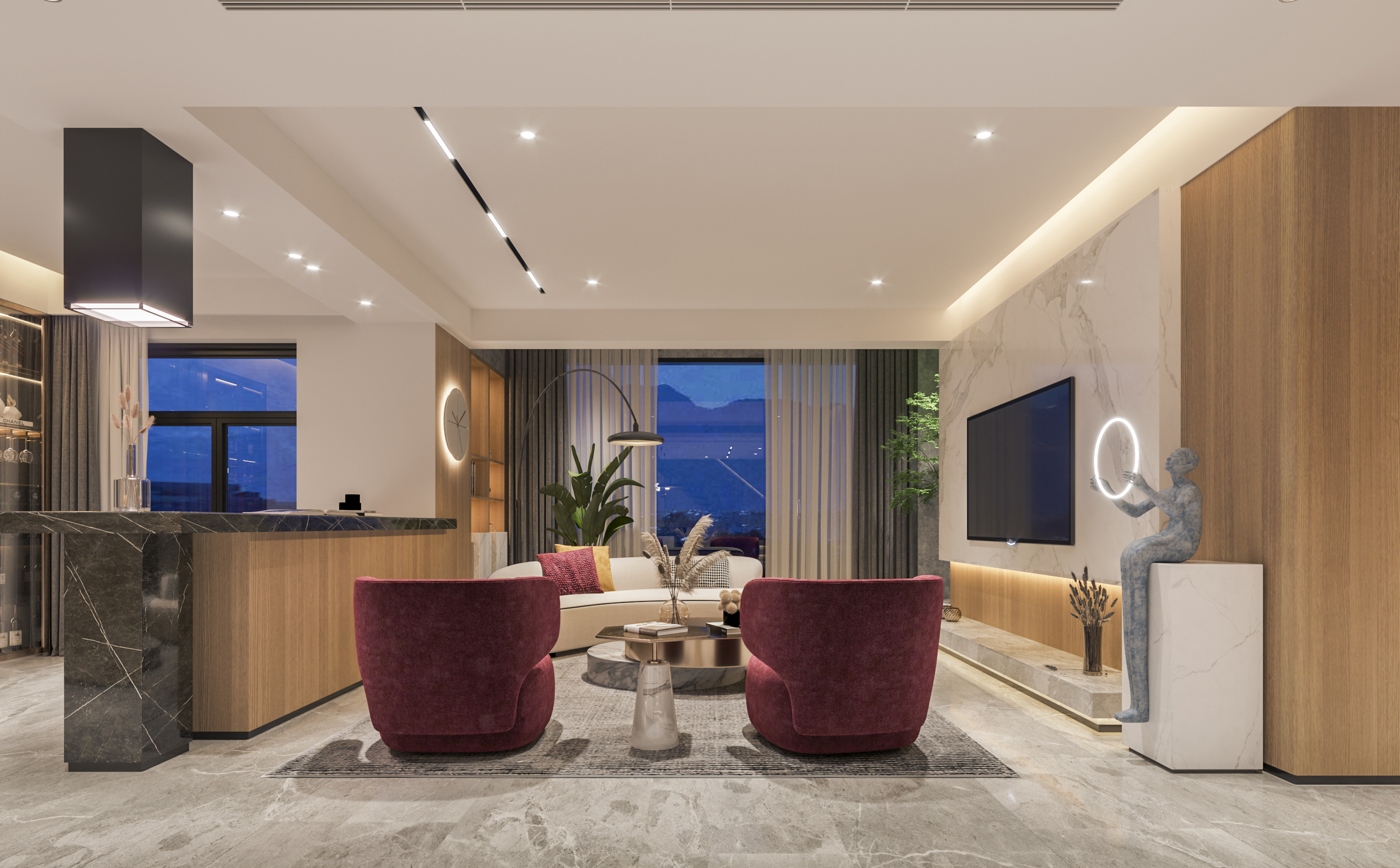 新月半岛简约时尚空间设计-21