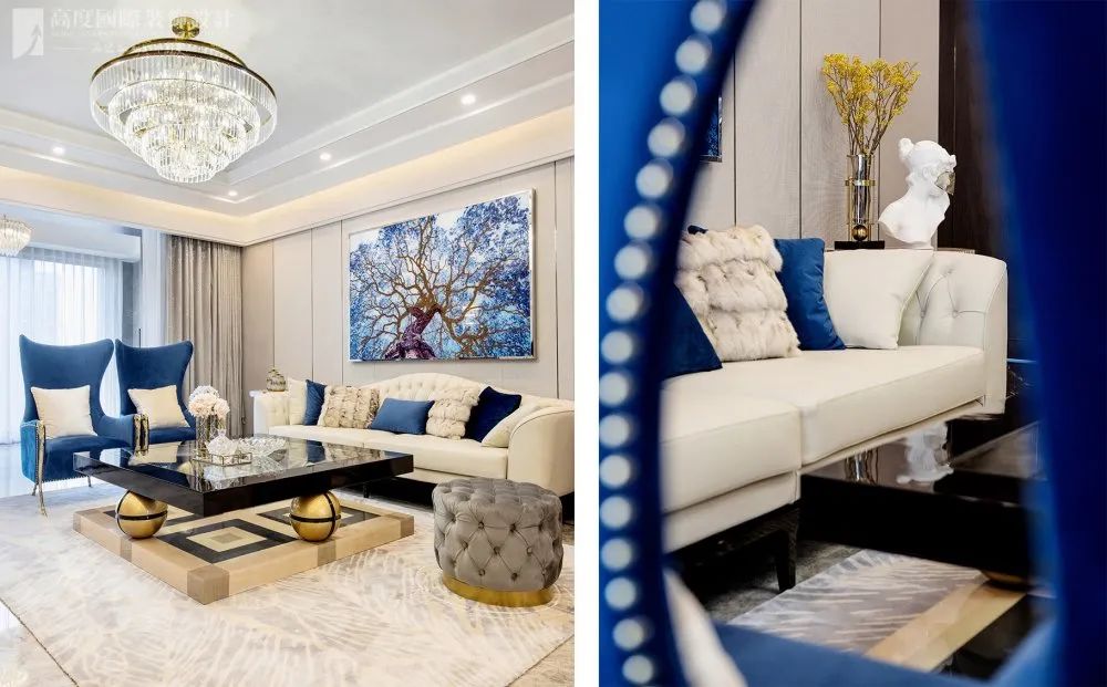 意式新奢华蓝白空间丨高度国际装饰设计集团武汉公司-32