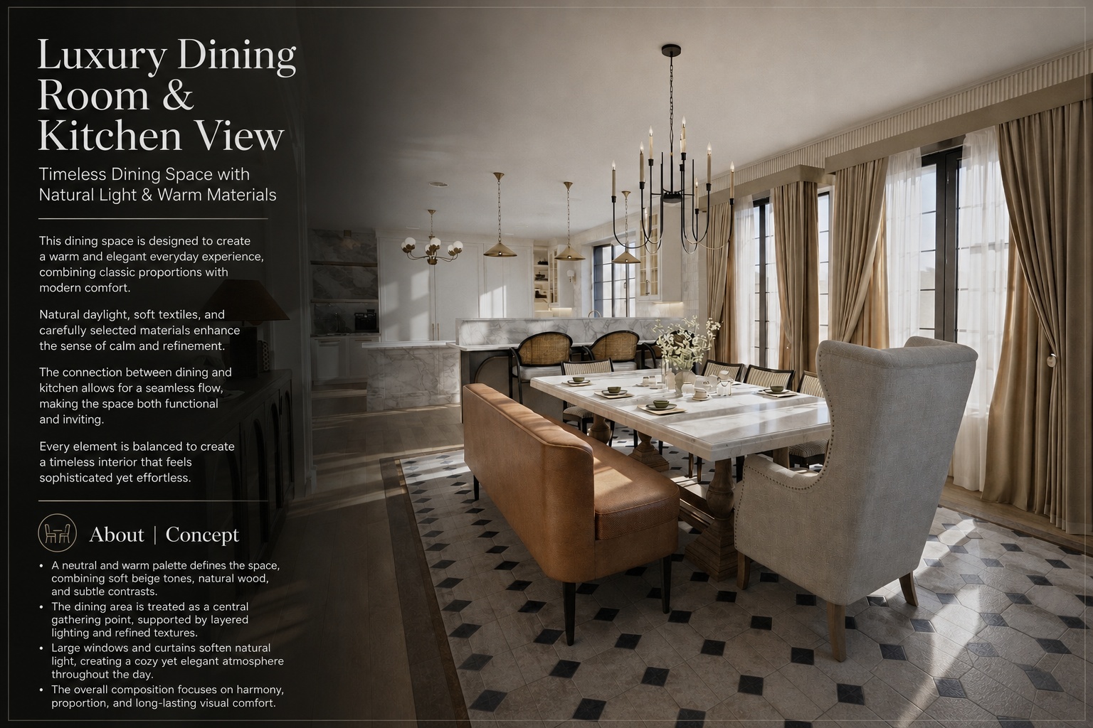 Modern Luxury Dining & Kitchen Interior Visualization-8