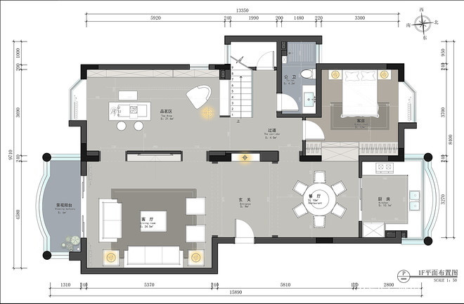 260万元别墅豪宅395平米装修案例_效果图 - 摩登美式-寻找心灵共鸣 - 设计本-14