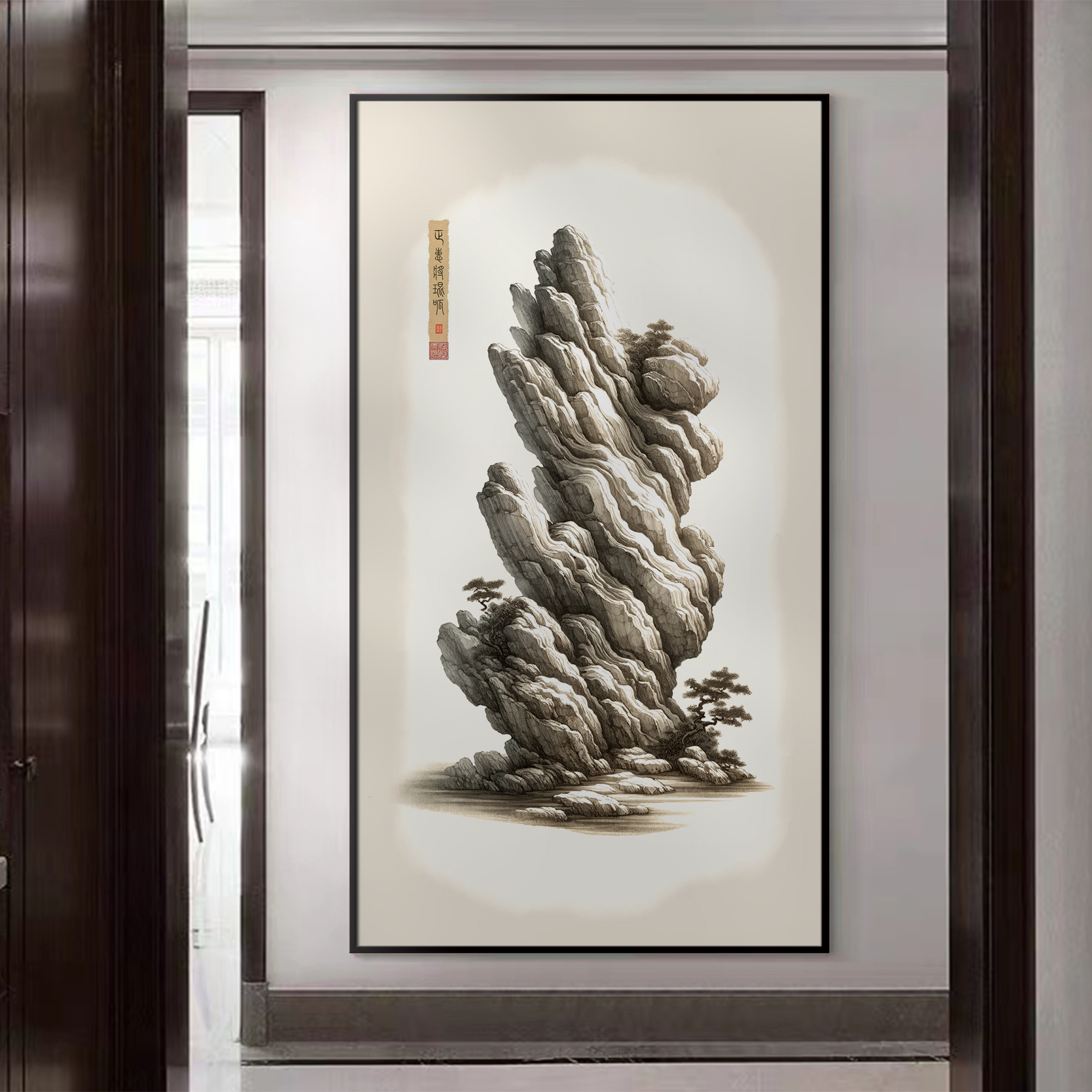 颜舍水晶珠挂画《峰峦聚宝地》-6