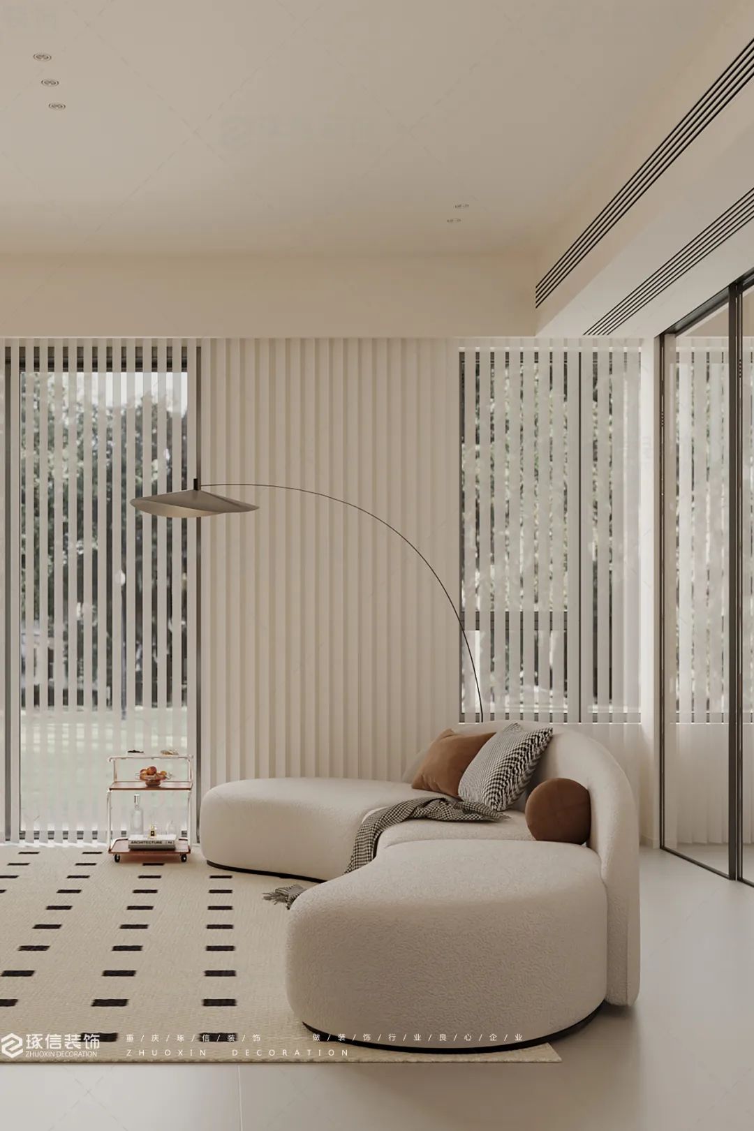 高科江澜 233m² 现代奶油风家居设计丨首席设计李成梅-13