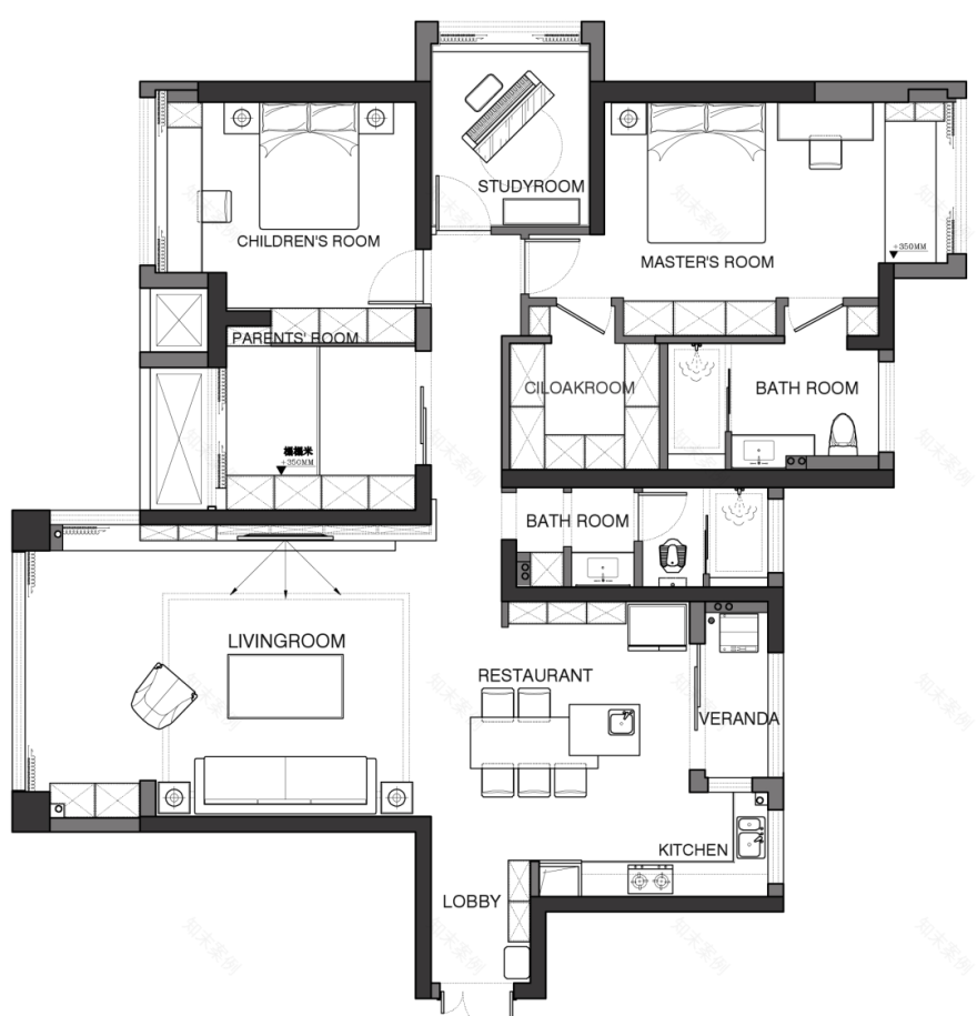 北辰三角洲婚房设计丨中国北辰丨方平米设计-15
