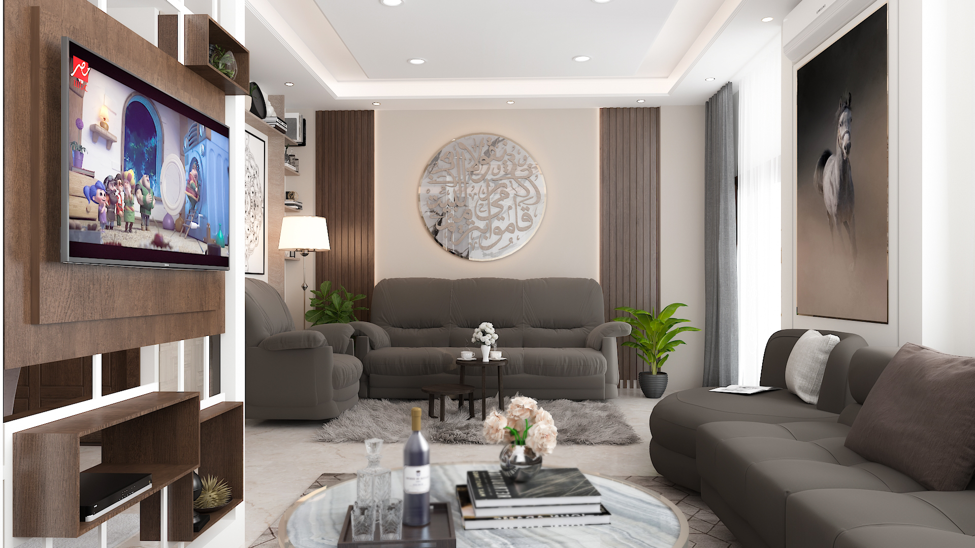 客厅兼餐厅丨埃及开罗丨3Ds MAx,Revit,Photoshop-8