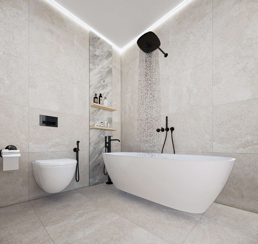 现代优雅带工作区主卧设计-15