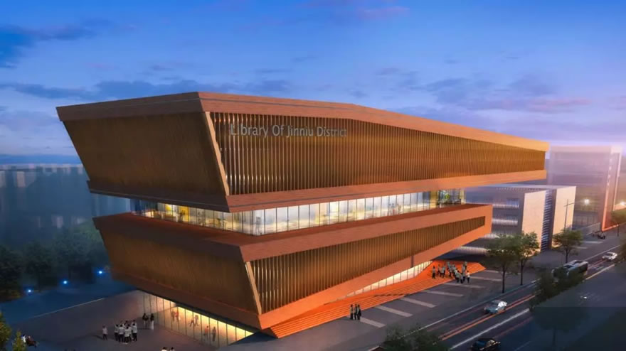 成都金牛区图书馆 | 绿意盎然的三维空间-0