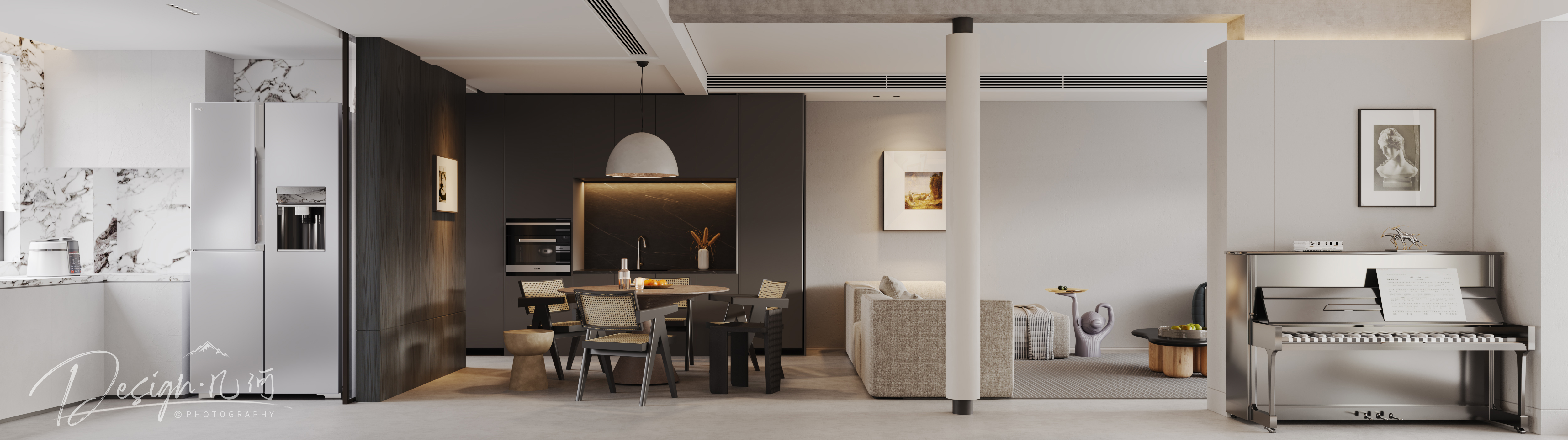 几何空间视觉表现 | 国建翠园现代客餐厅-4