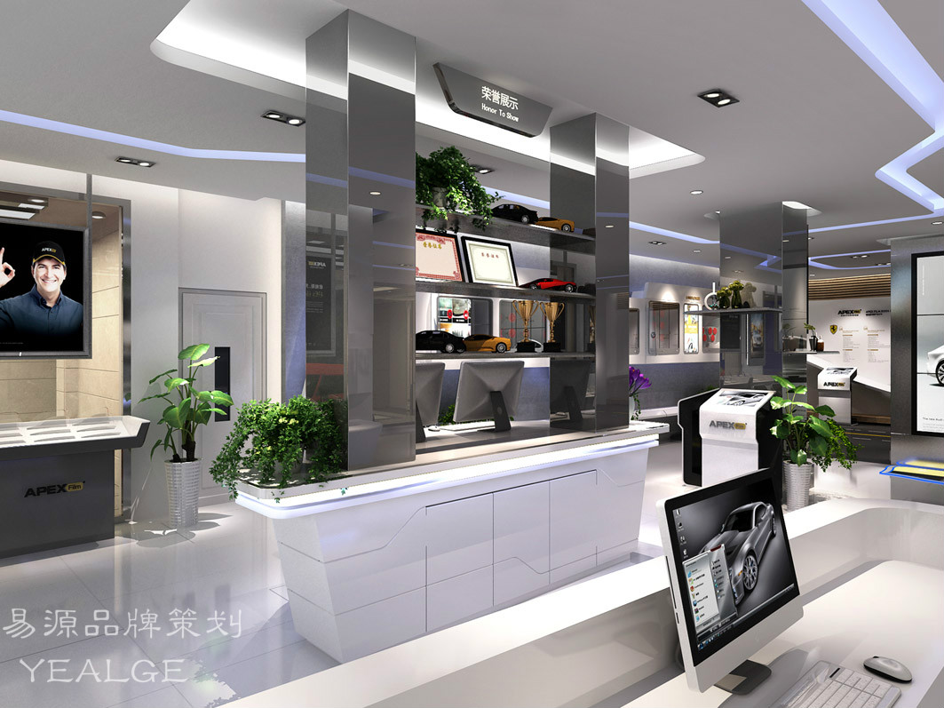 汽车贴膜店铺设计哪个好，易源汽车贴膜店铺设计-1