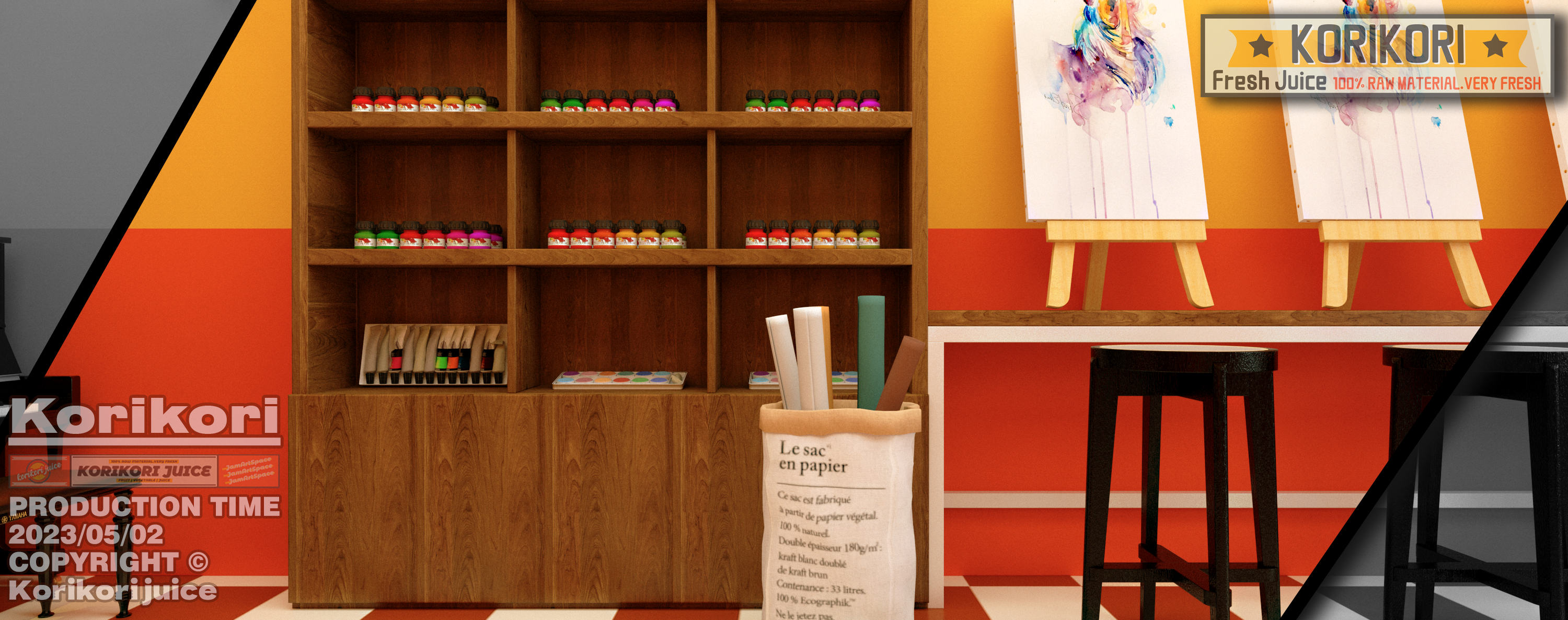 korikori juice可妍鲜榨蔬果汁#商业门头设计#美式复古-5