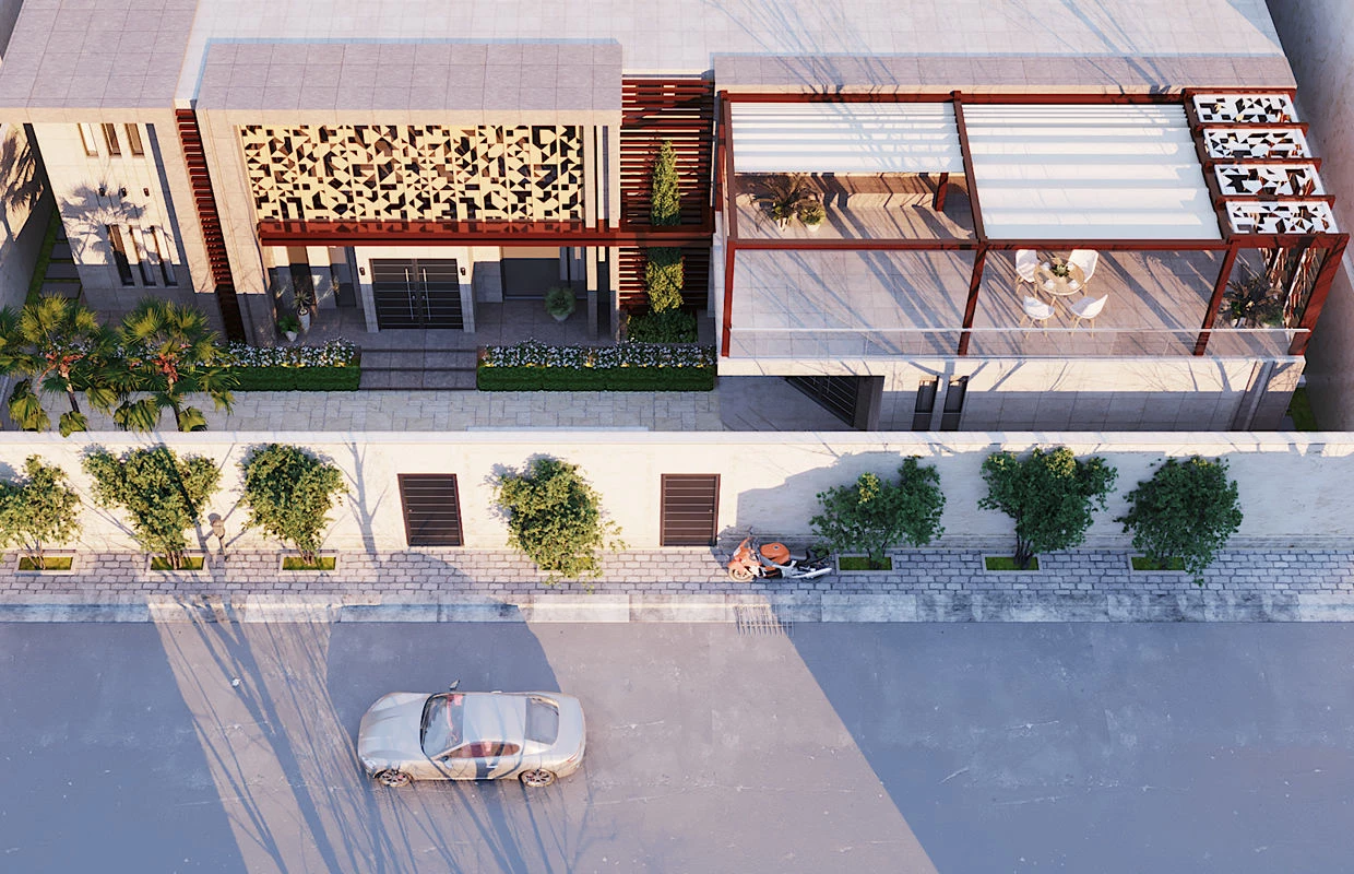 层叠现代立面设计,沙特阿拉伯丽思卡尔顿私人住宅-10