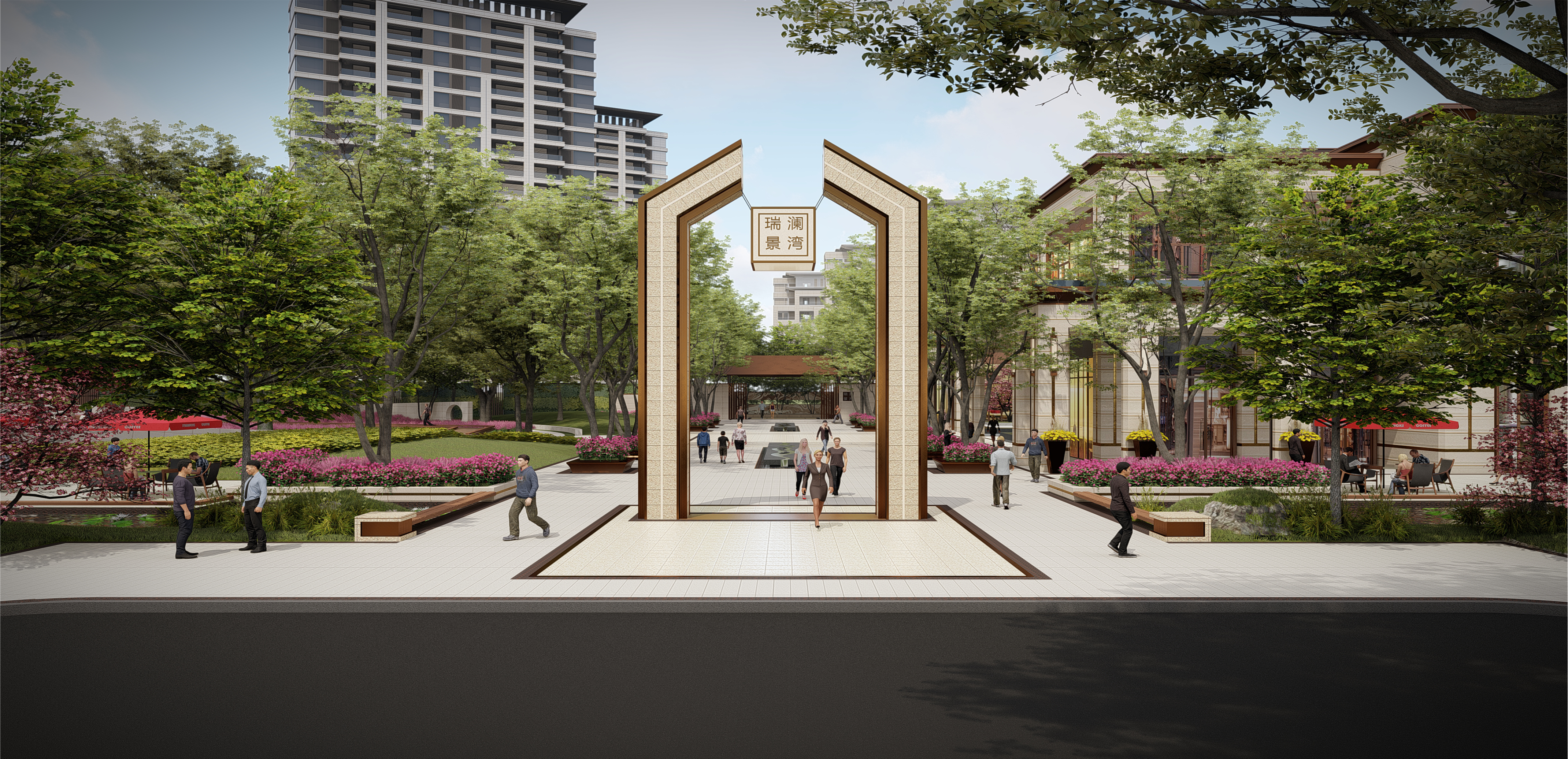 武汉瑞景澜湾住宅区景观-5