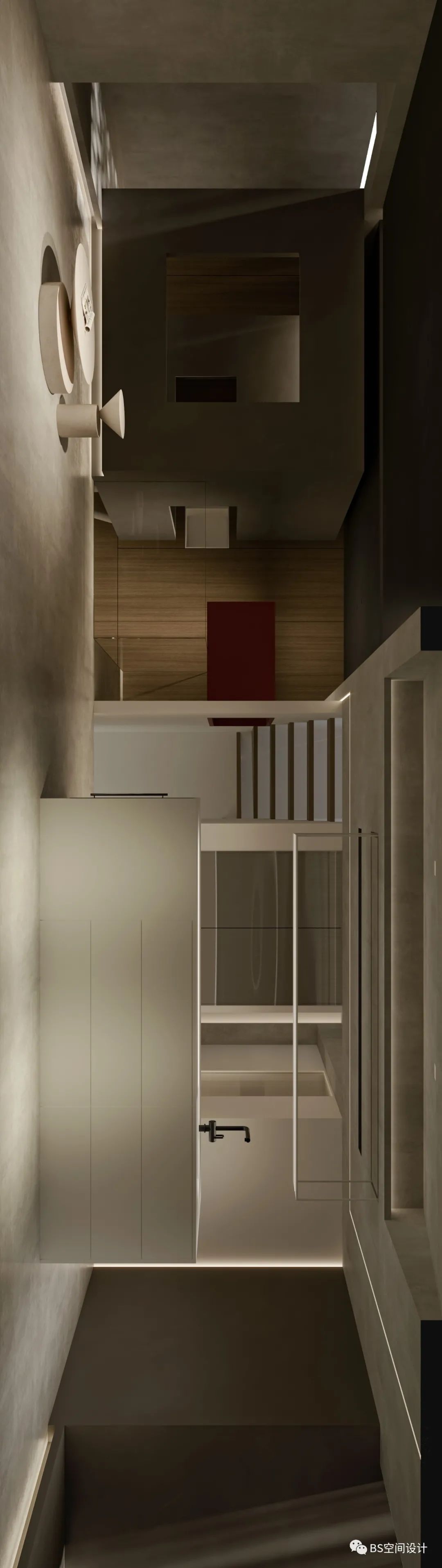 上海樾山半岛别墅 | 黑白灰与木元素的地下空间重构-18