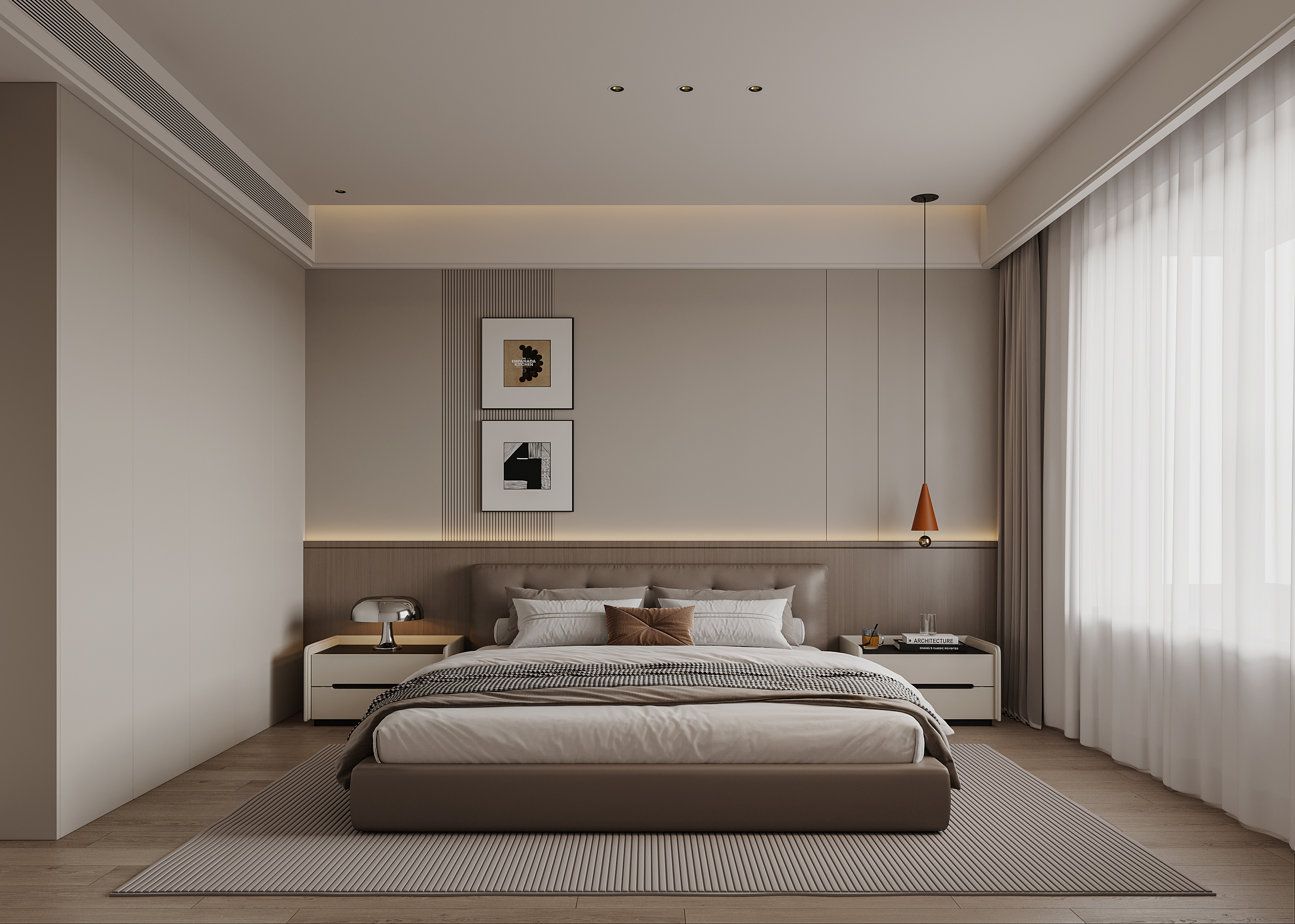 现代轻奢风格客餐厅效果图表现-5