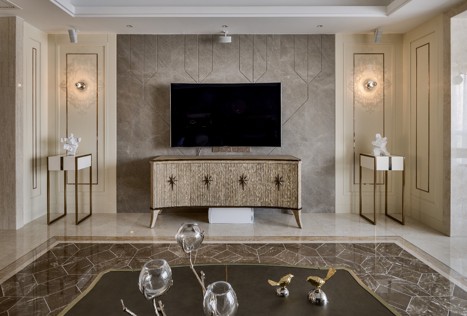 福州融桥外滩 246㎡现代样板间——东方禅意与轻奢金属的碰撞-15