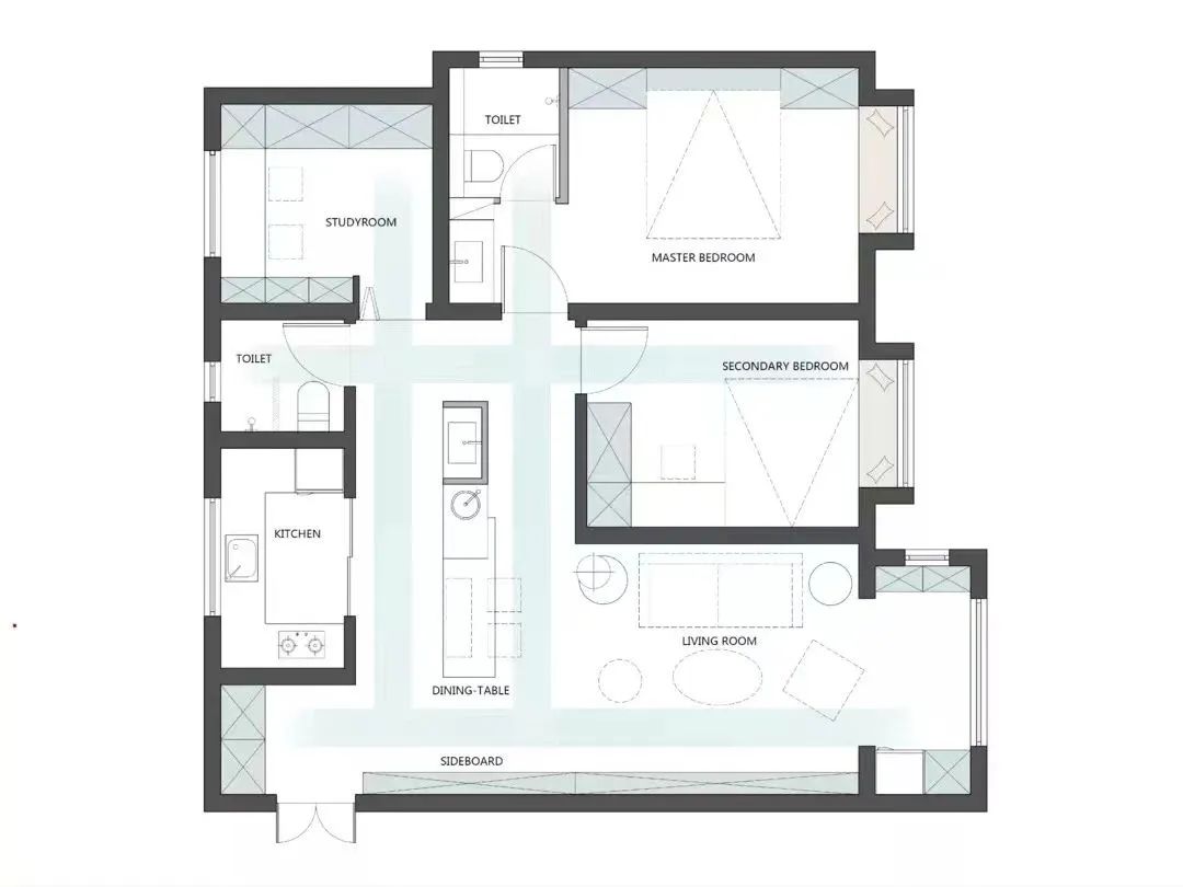 牛油果绿打造复古治愈宅丨中国天津丨凤凰空间-11