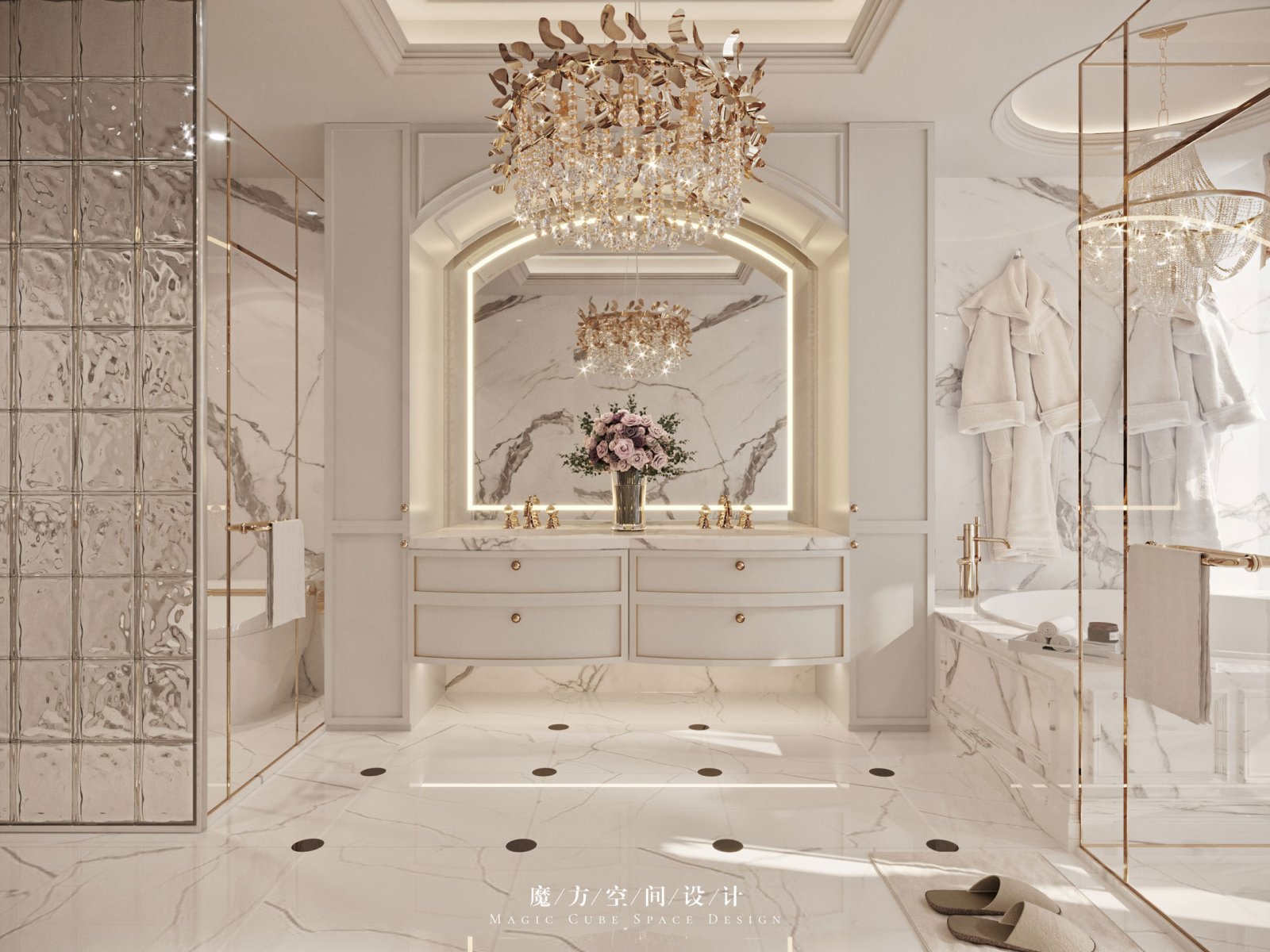 西安魔方空间 · 法式轻奢住宅设计丨中国西安丨魔方空间设计-33