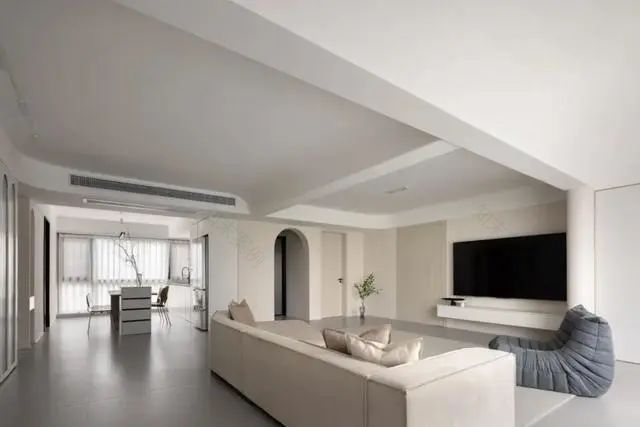 140㎡现代奶油风住宅设计-4