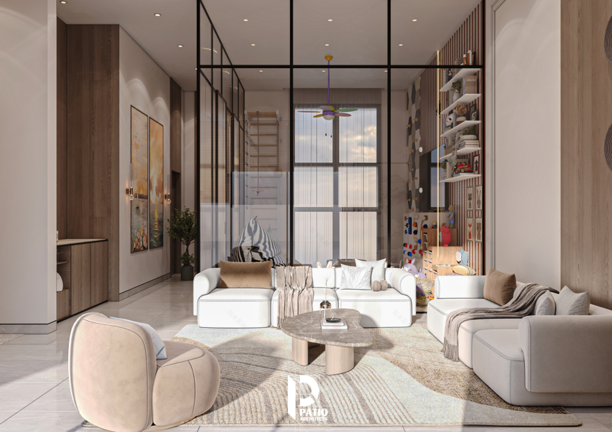 Living Room & Kids Gaming Area Interior Design Concept-6