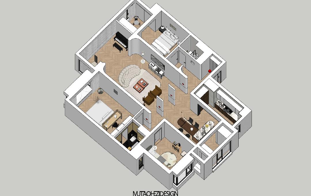 木桃盒子丨海口富力首府160m²私宅丨中国海口-44