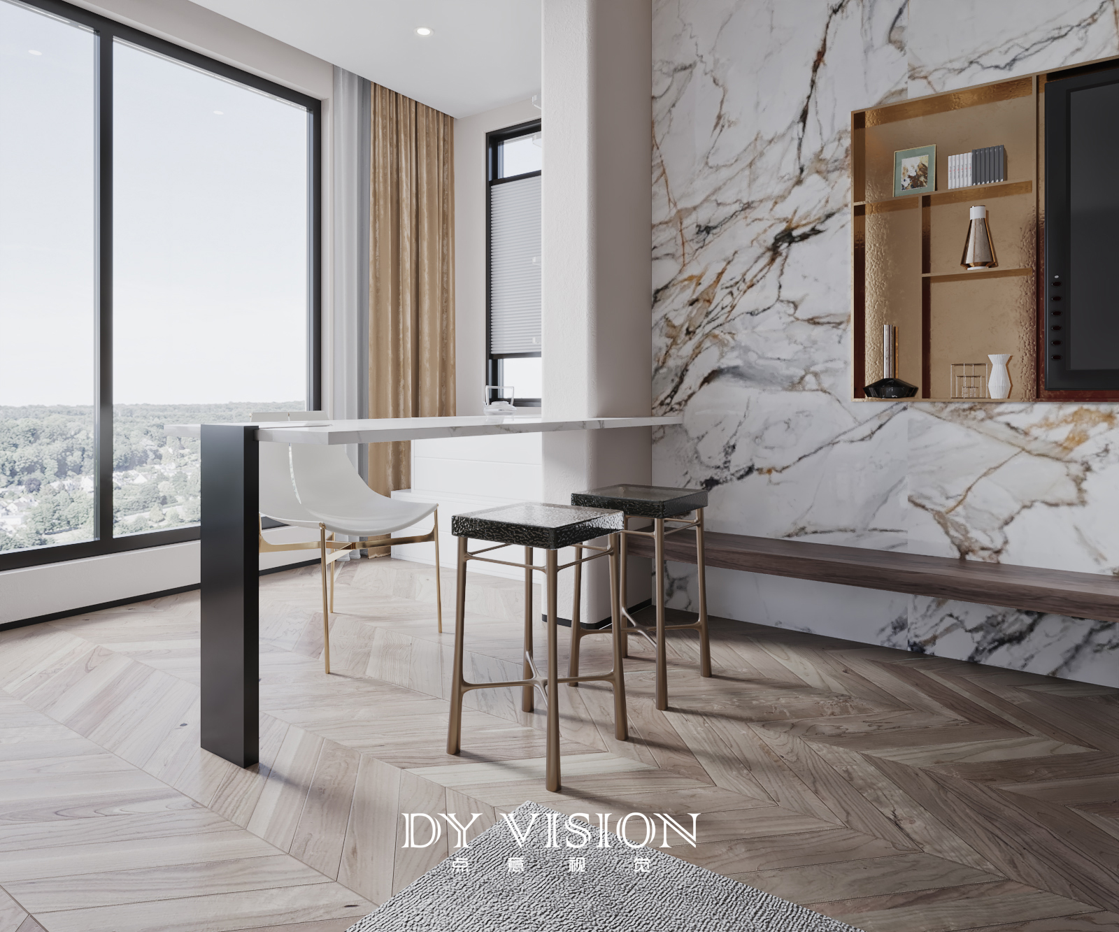 现代极简家装空间表现-11