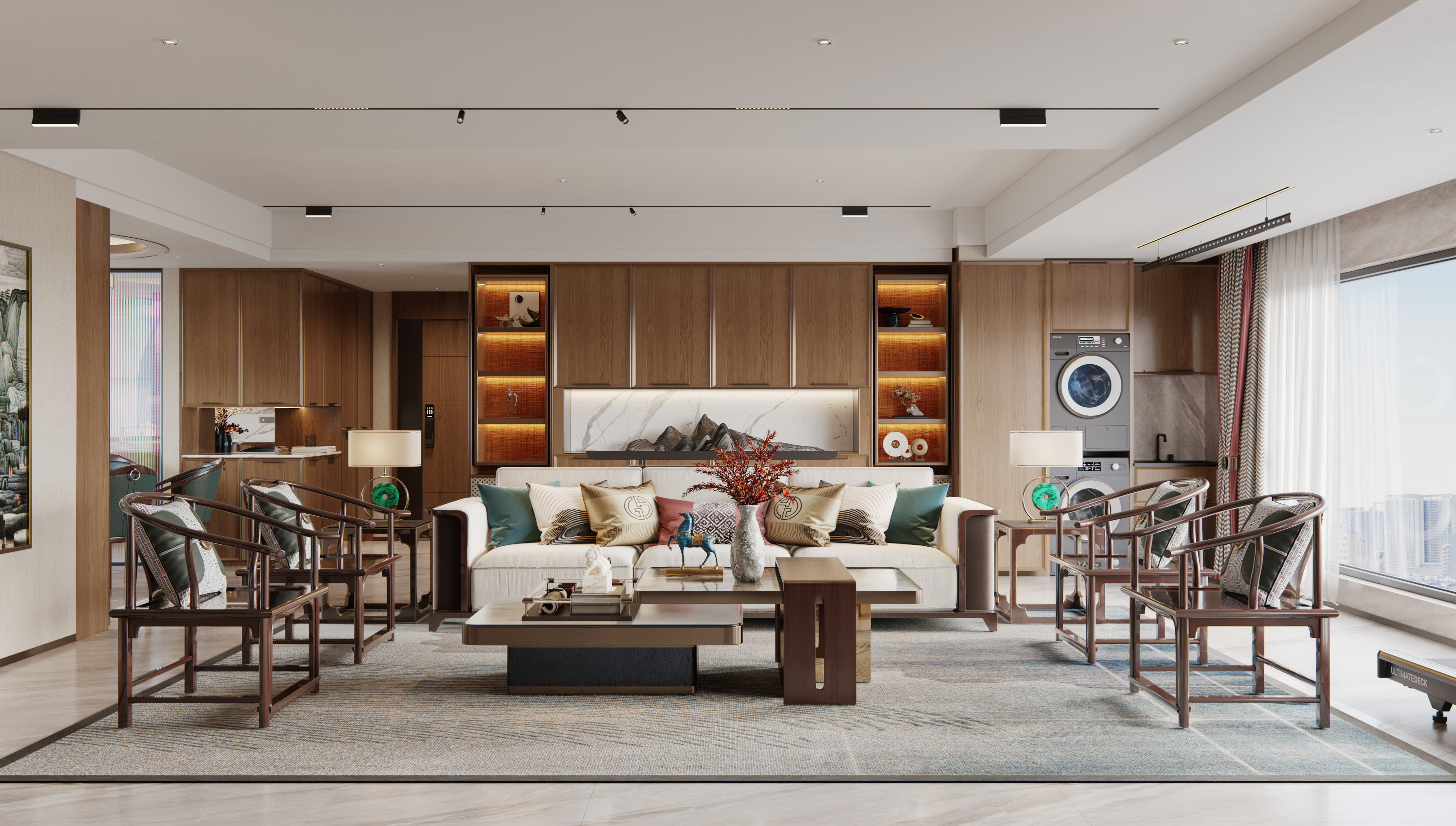 新中式客餐厅 中式客厅 -4