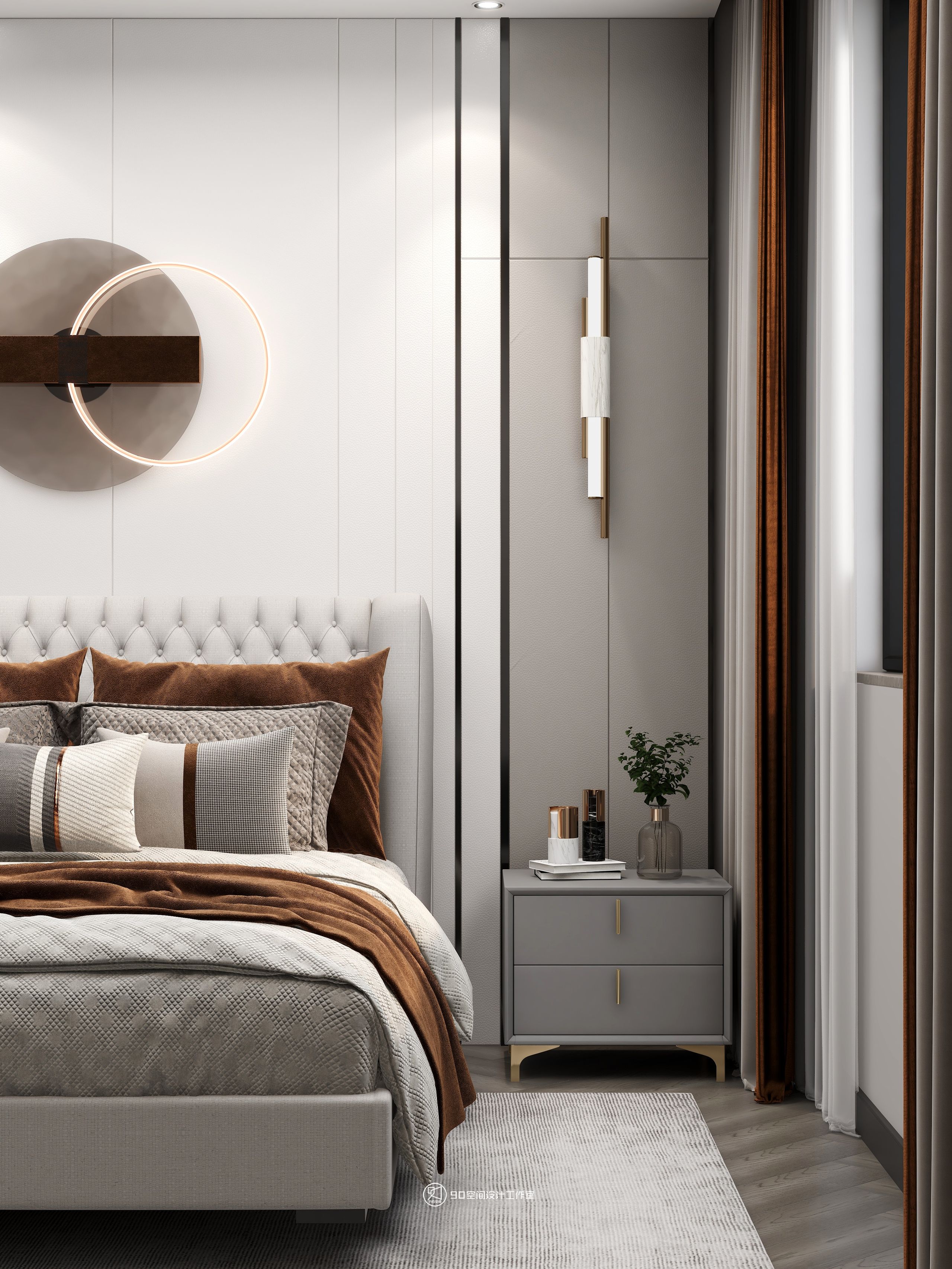 189㎡轻奢复式住宅设计丨90 空间设计-43