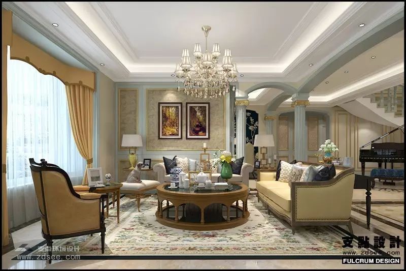 武汉碧海花园别墅美式混搭设计,享受低奢品质生活-0