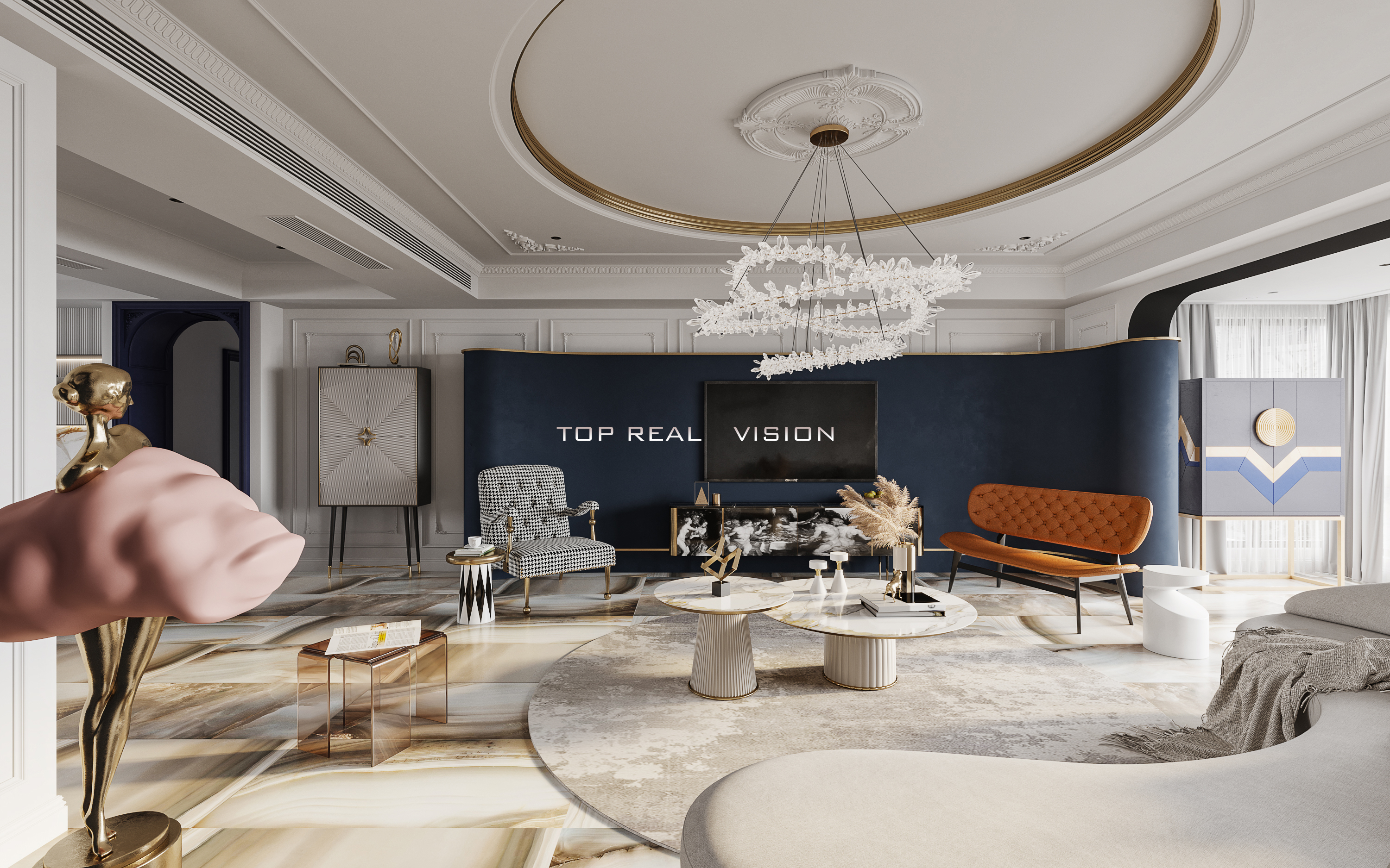 轻奢风小户型法式设计，CR PSCC 打造浪漫空间-1