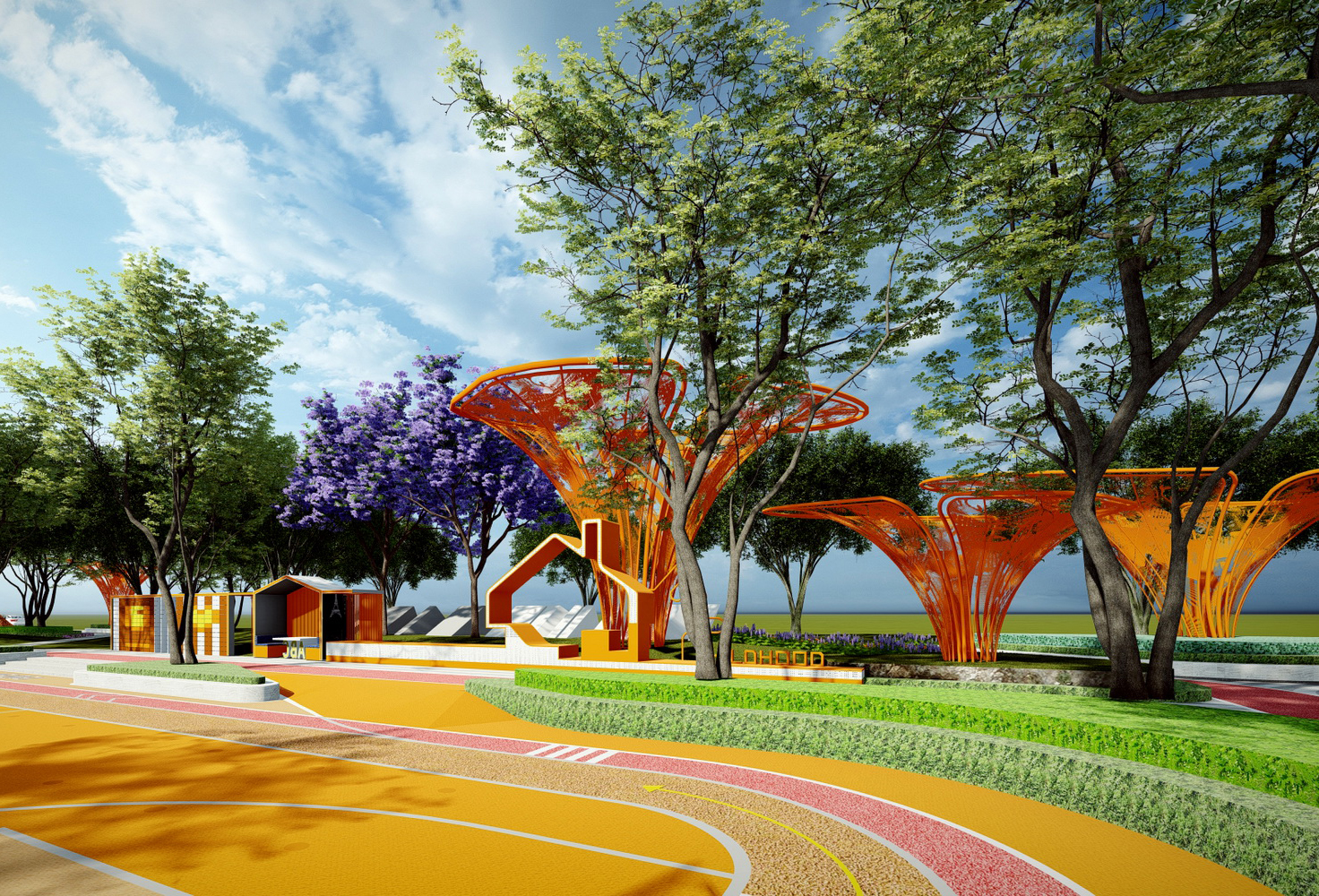 体育运动公园景观SU模型-13