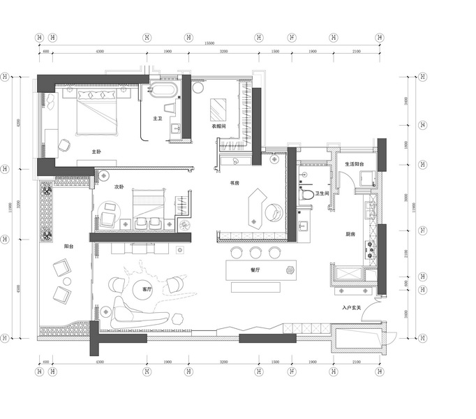 PAK DESIGN ——深圳博林天瑞一期样板房3A户型-1