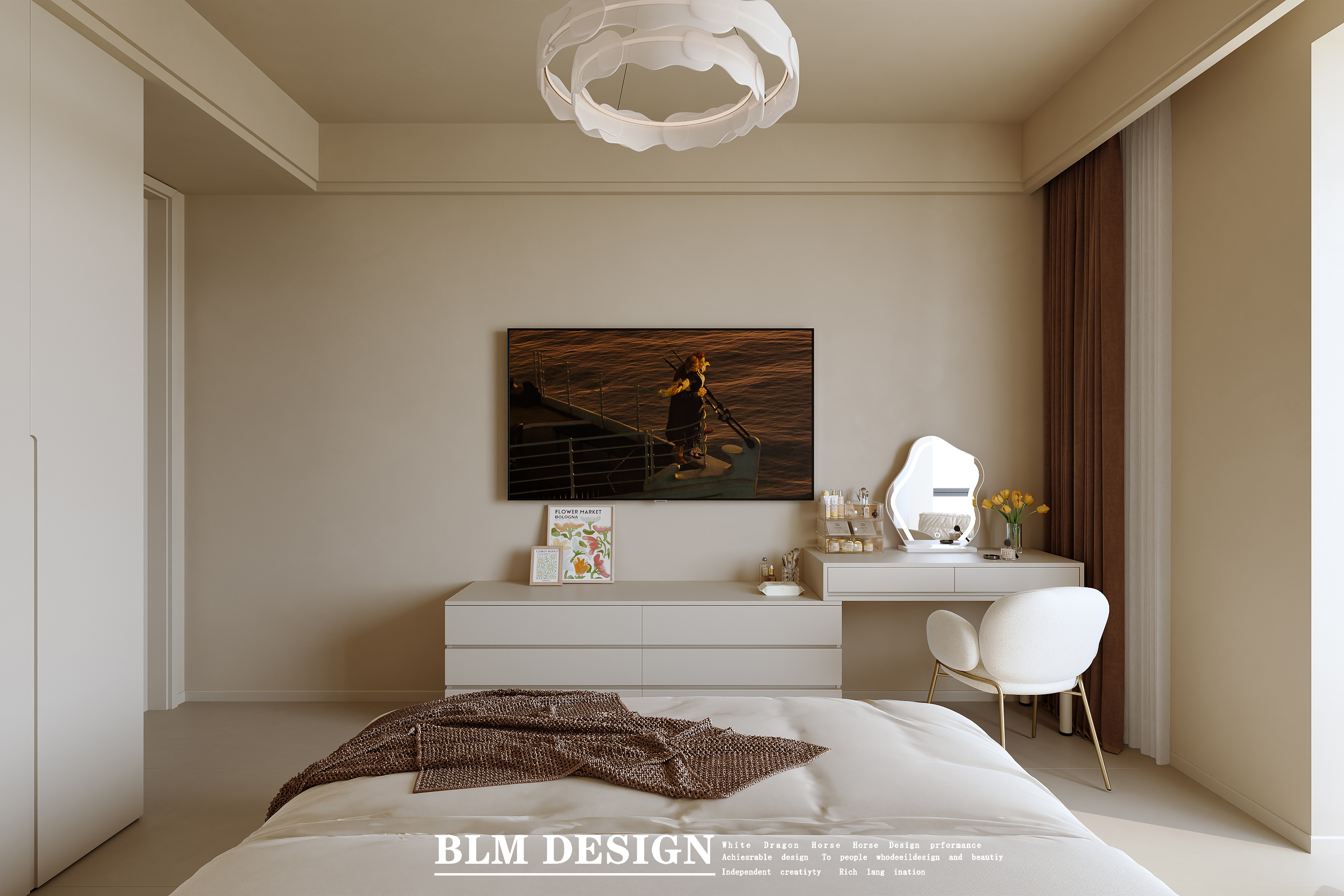 法式复古奶油家装效果图-4