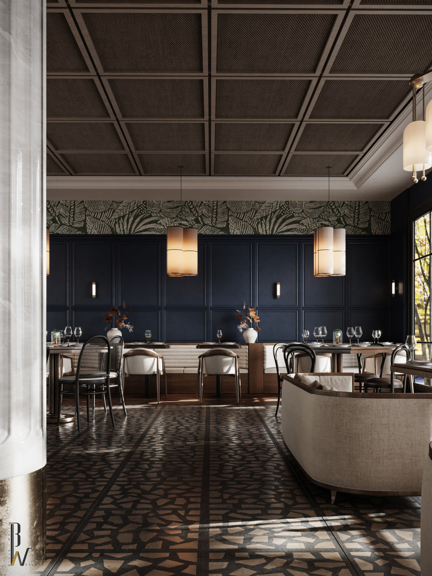 酒店餐厅丨沙特阿拉伯丨Black N White studio-14