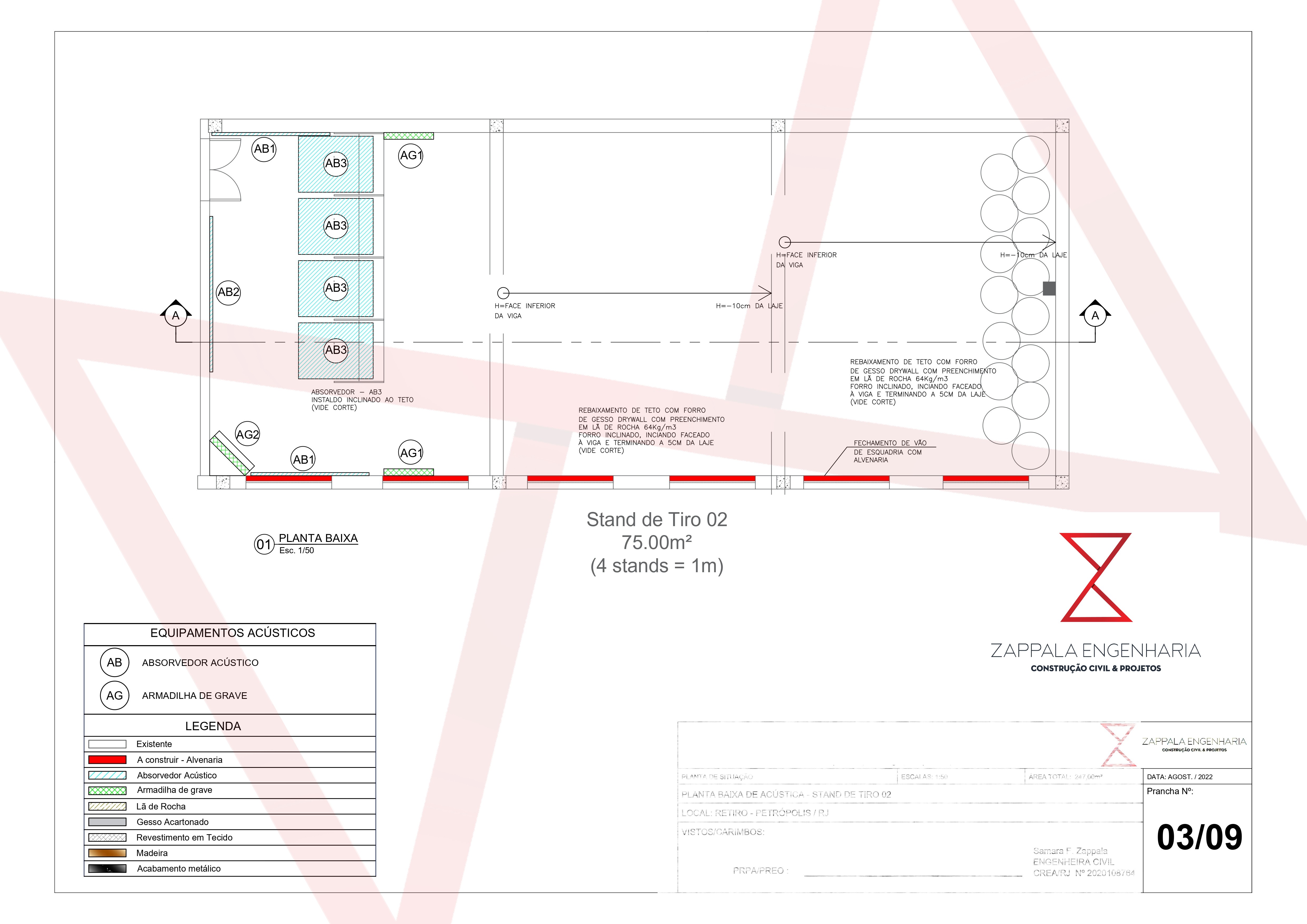 Projeto de tratamento acustico Clube de Tiros-0