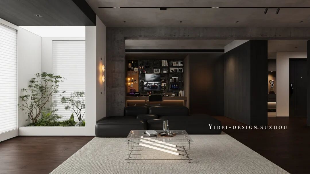 当暗黑空间拥抱粉色大理石丨家装设计丨YIBEI DESIGN SUZHOU-8